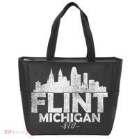 Flint Michigan Mi Skyline Tote Bag thumb 0