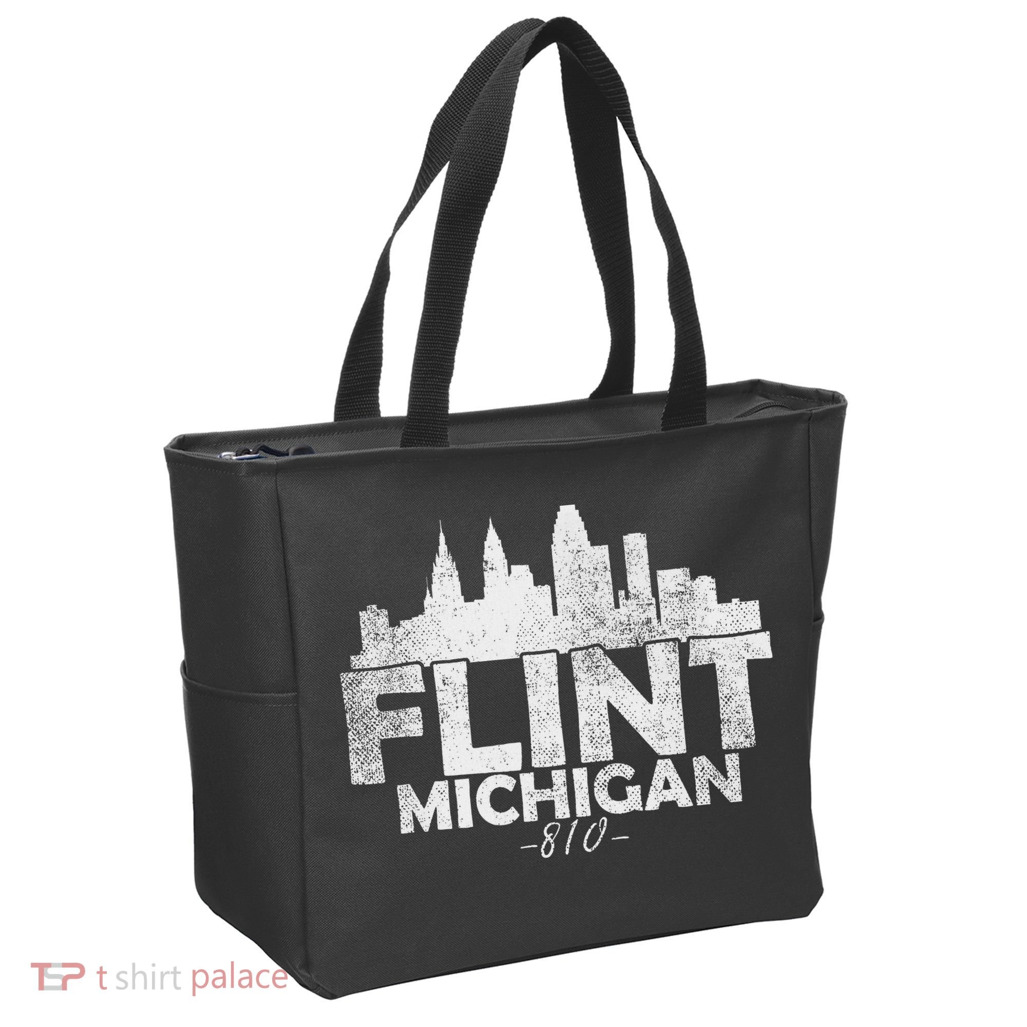 Flint Michigan Mi Skyline Tote Bag