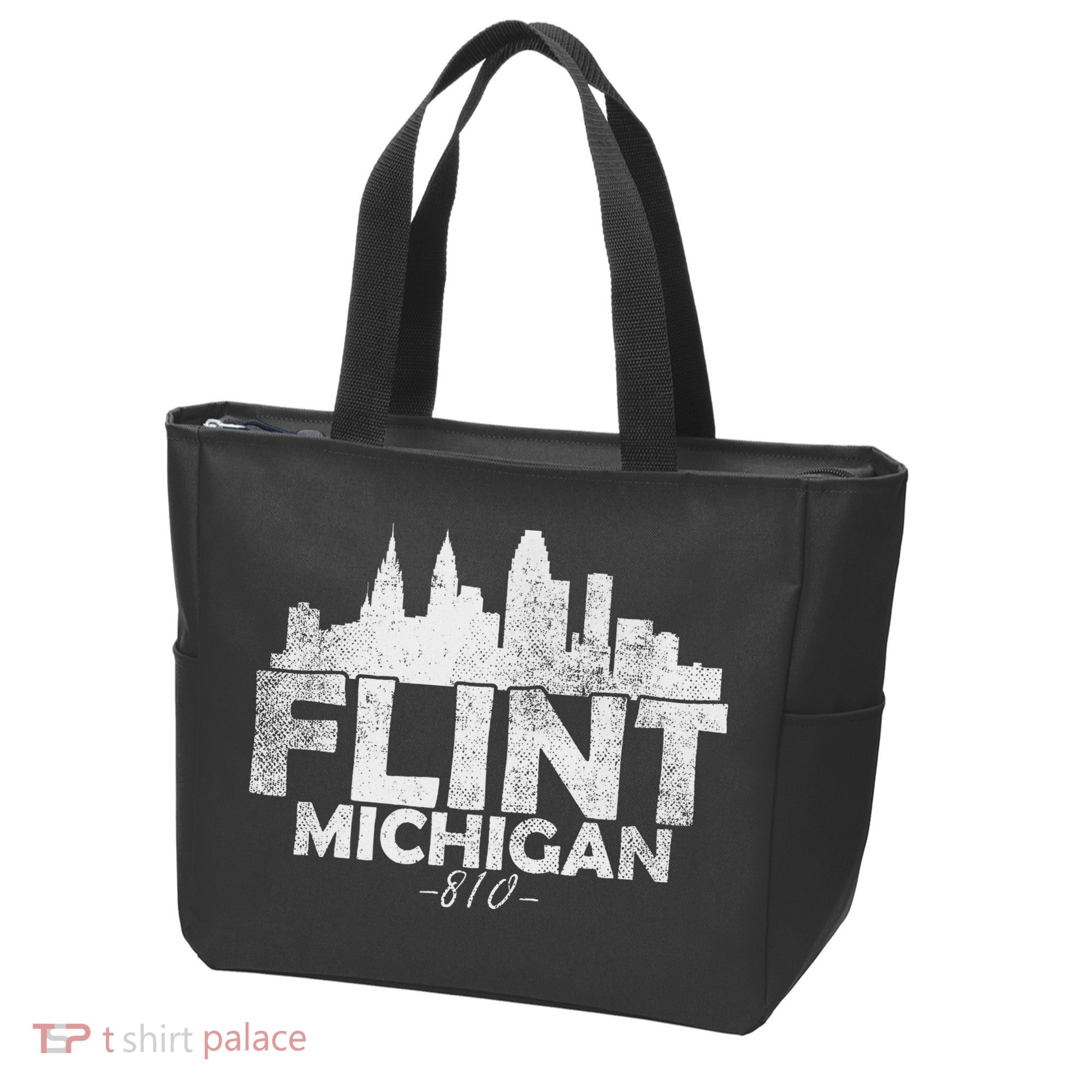 Flint Michigan Mi Skyline Tote Bag
