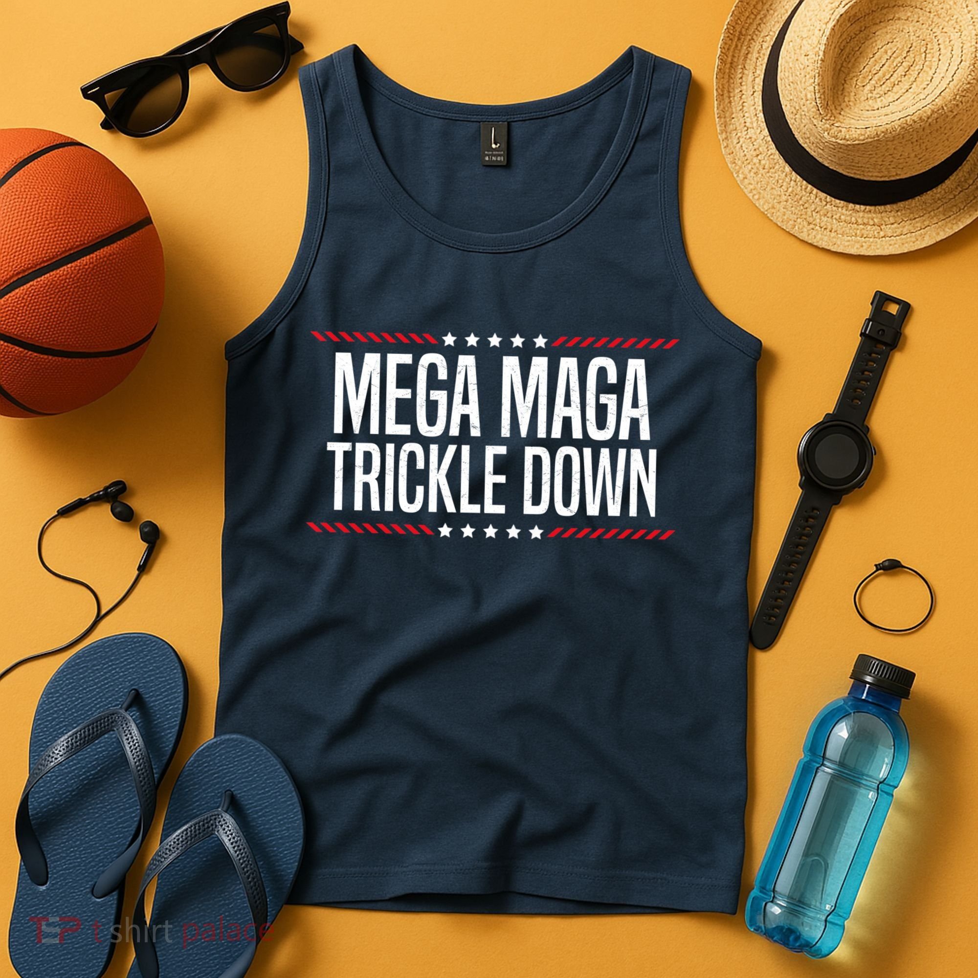 Funny MEGA MAGA Trickle Down Tank Top