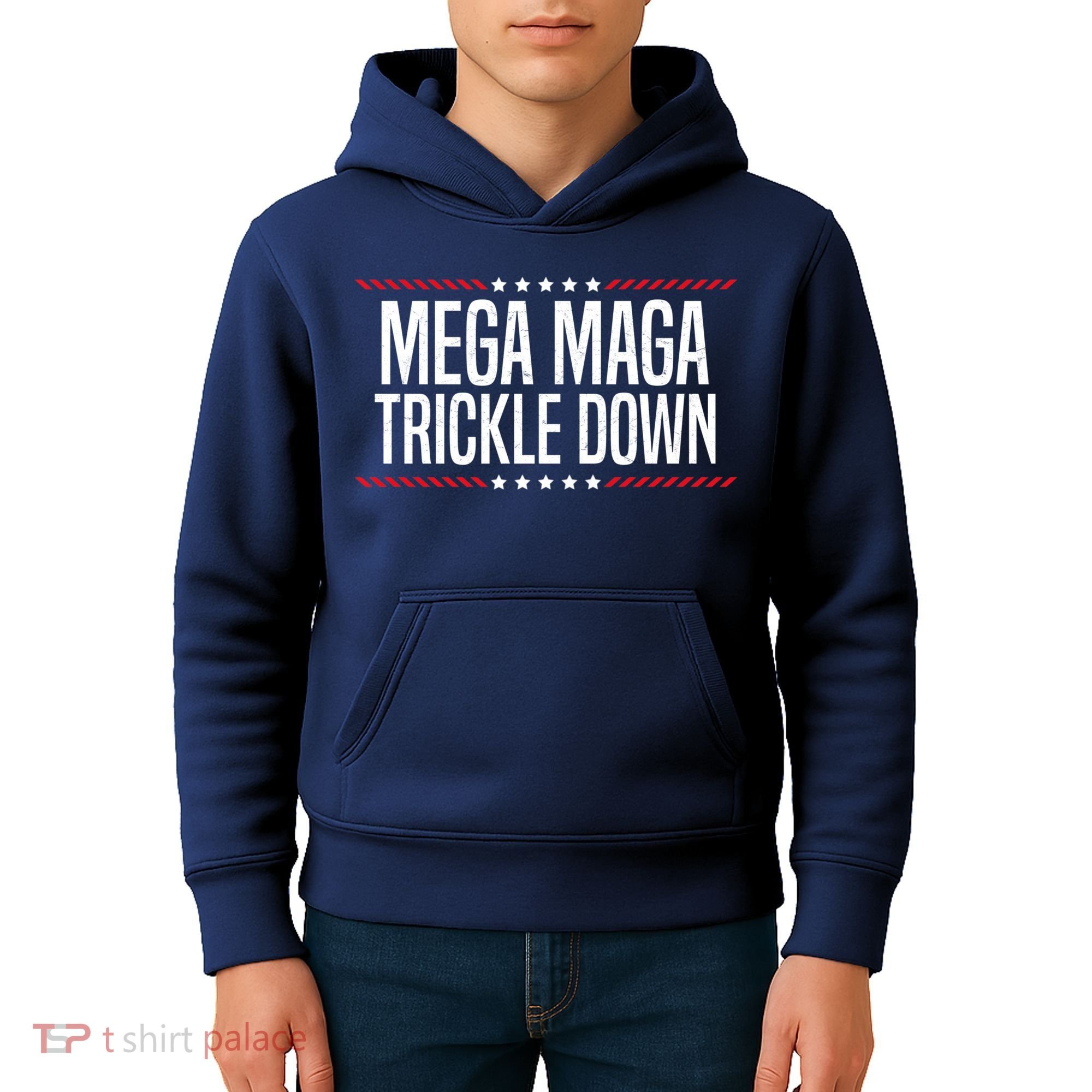 Funny MEGA MAGA Trickle Down Kids Hoodie