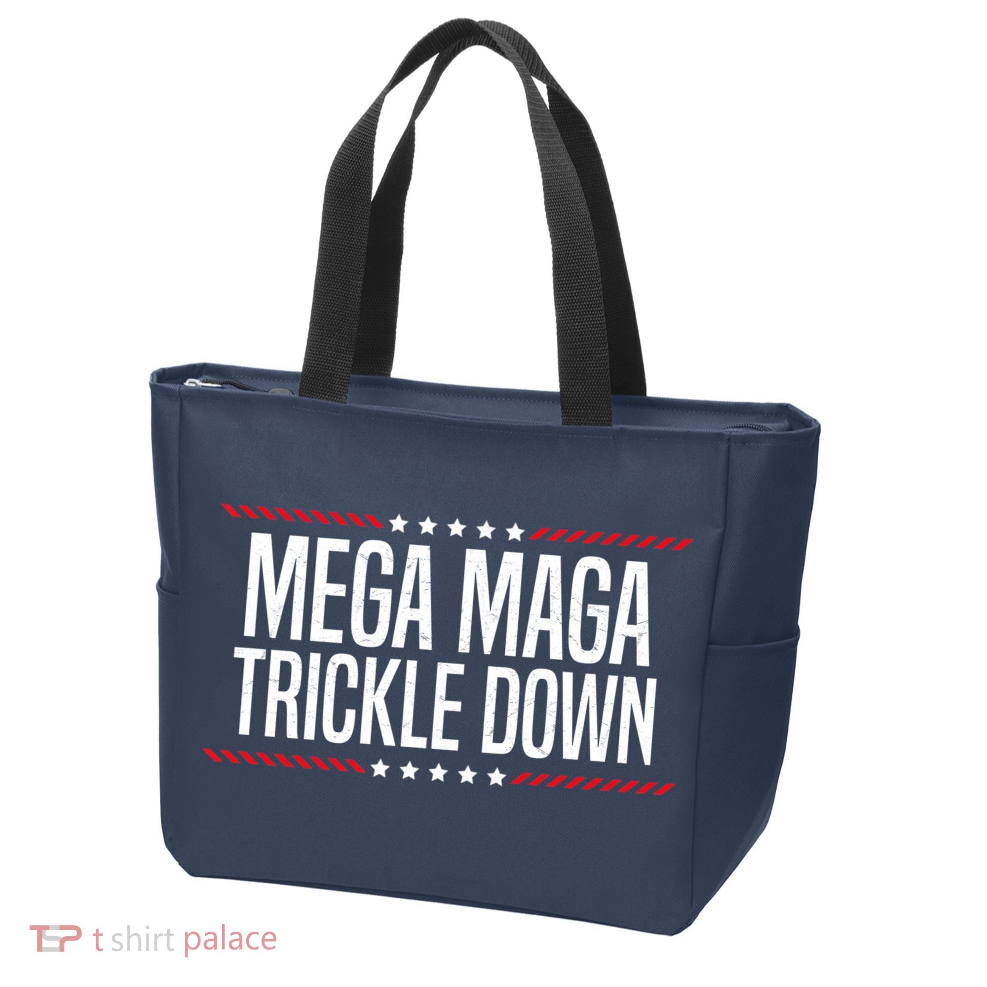 Funny MEGA MAGA Trickle Down Tote Bag