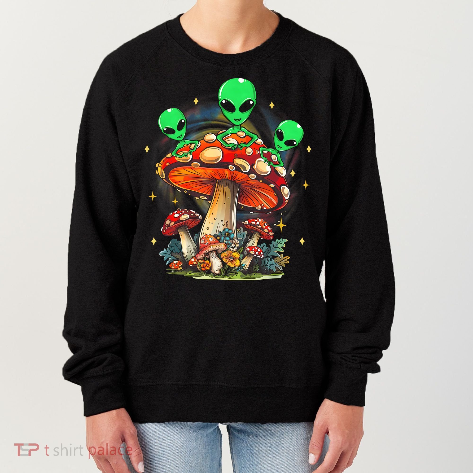 Funny Magic Mushroom Alien Trippy Shroom Lsdweed Acid Trip Women's Sweatshirt