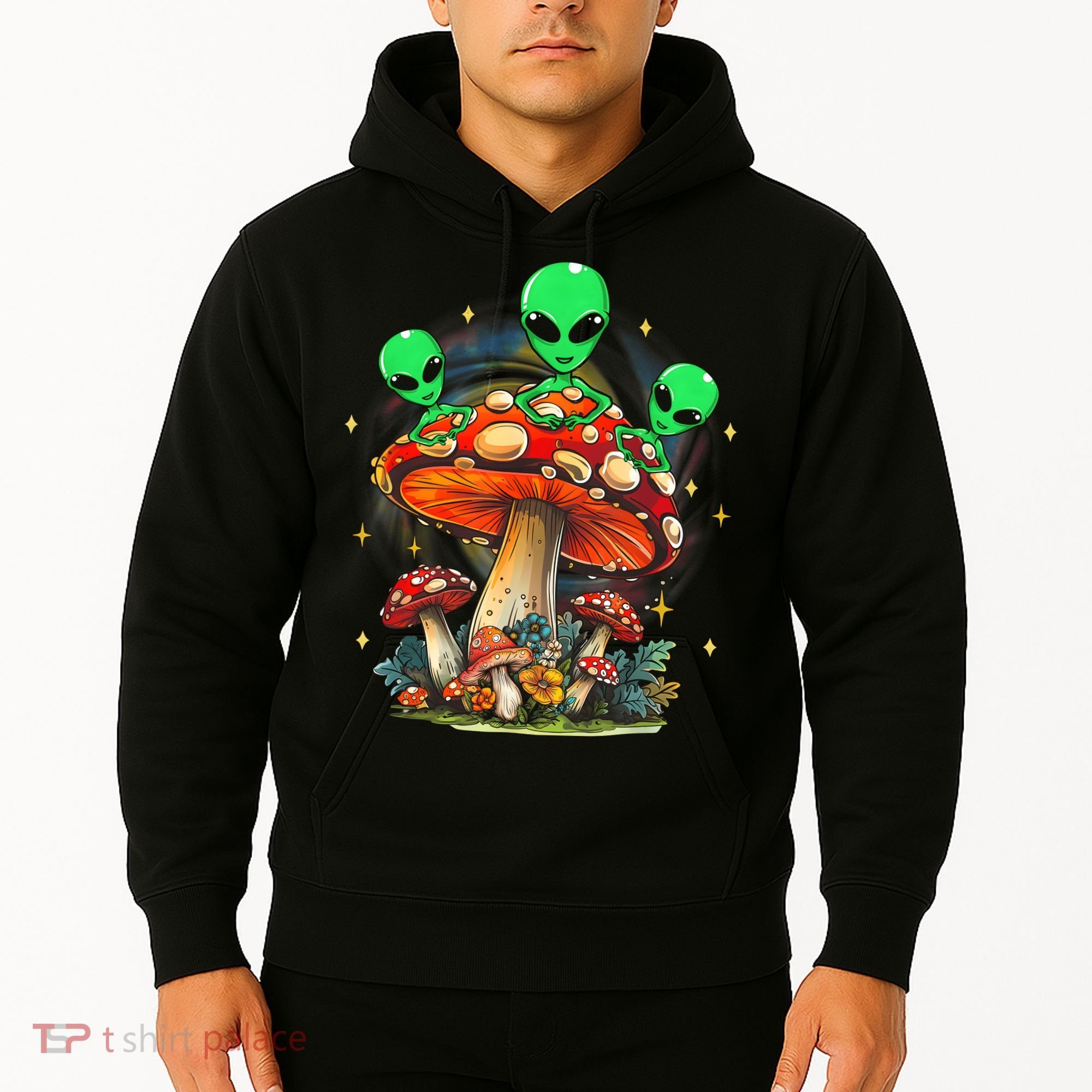 Funny Magic Mushroom Alien Trippy Shroom Lsdweed Acid Trip Hoodie