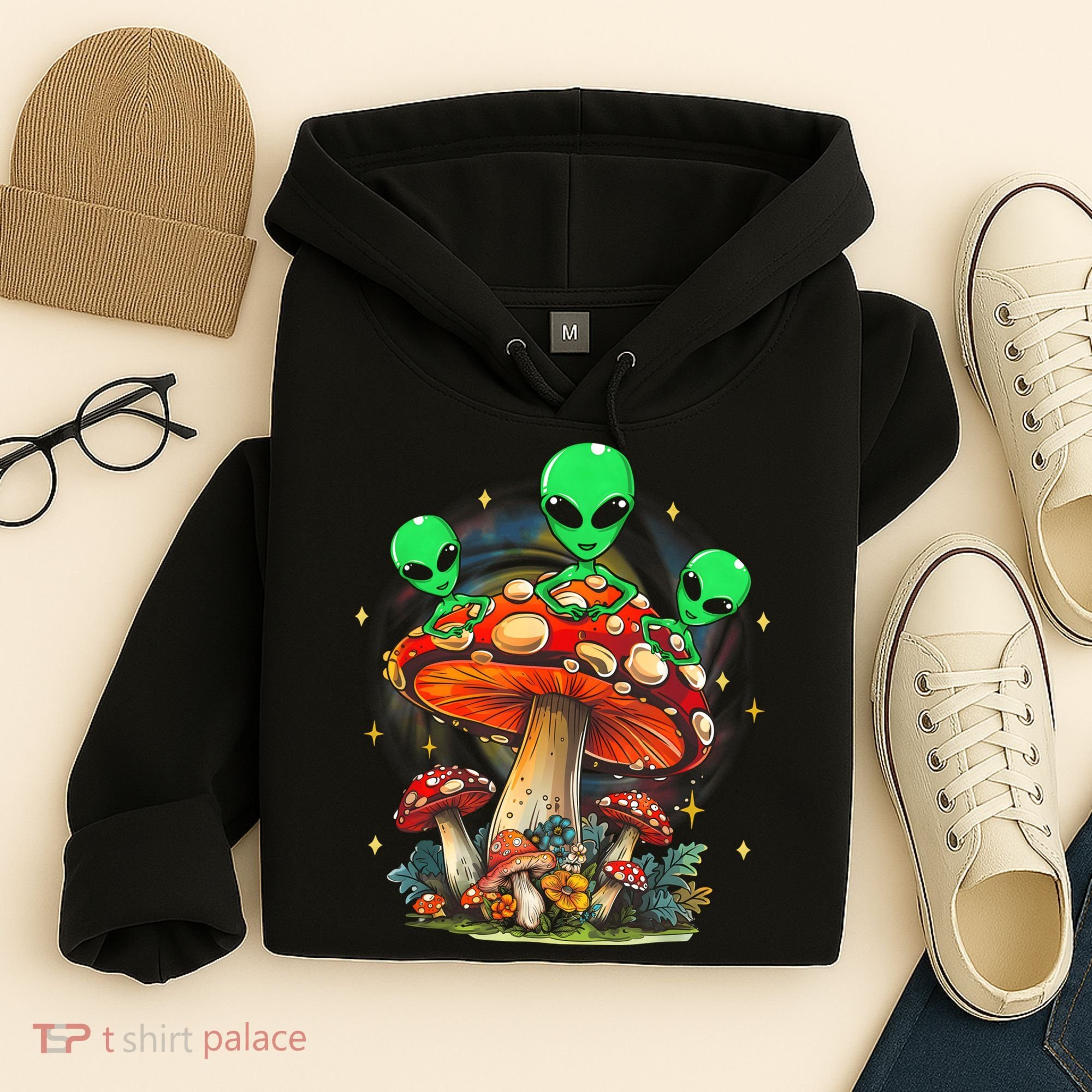 Funny Magic Mushroom Alien Trippy Shroom Lsdweed Acid Trip Hoodie