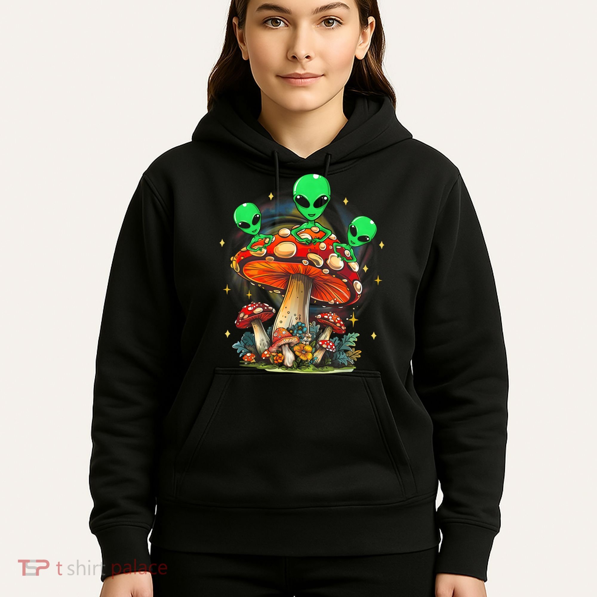 Funny Magic Mushroom Alien Trippy Shroom Lsdweed Acid Trip Hoodie