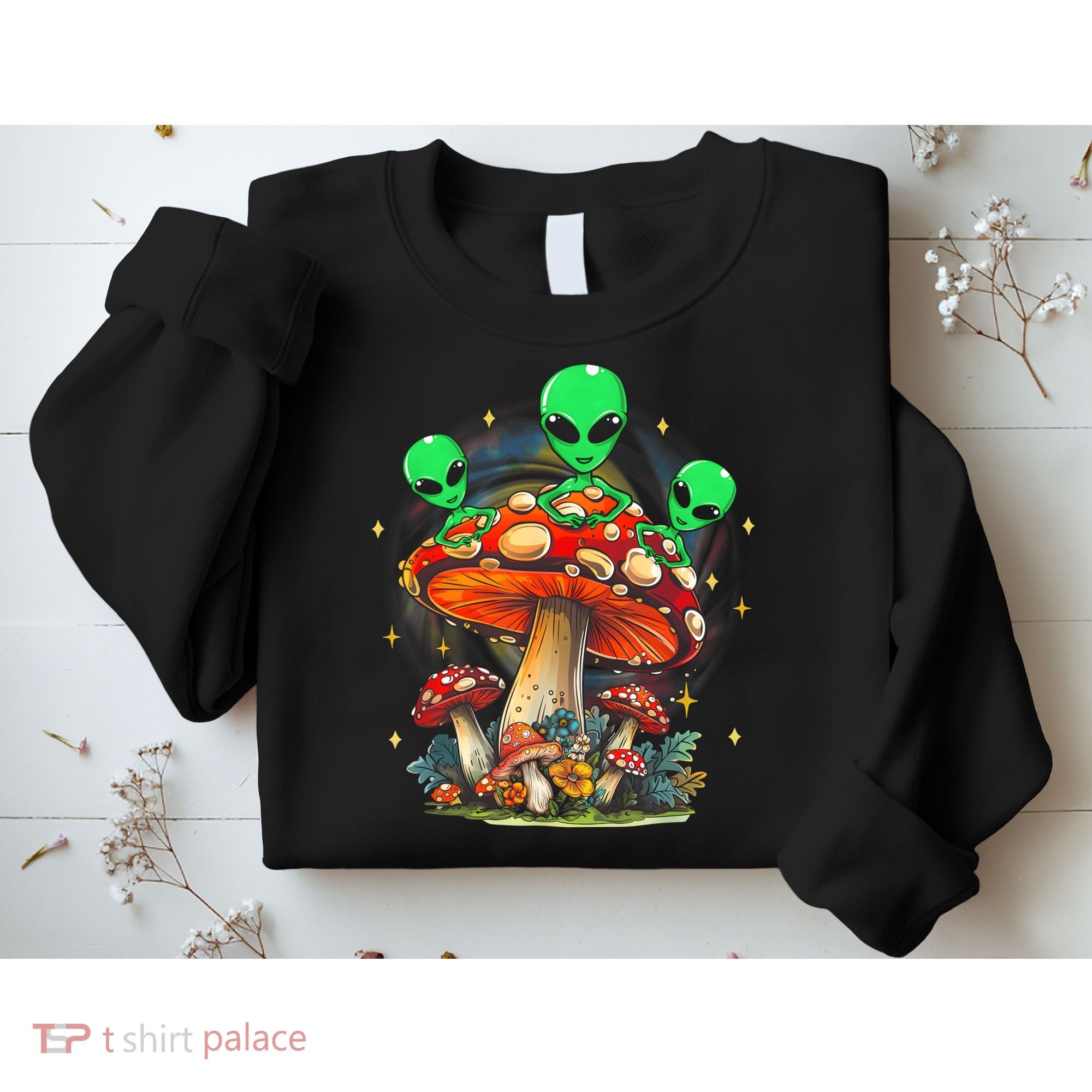 Funny Magic Mushroom Alien Trippy Shroom Lsdweed Acid Trip Sweatshirt