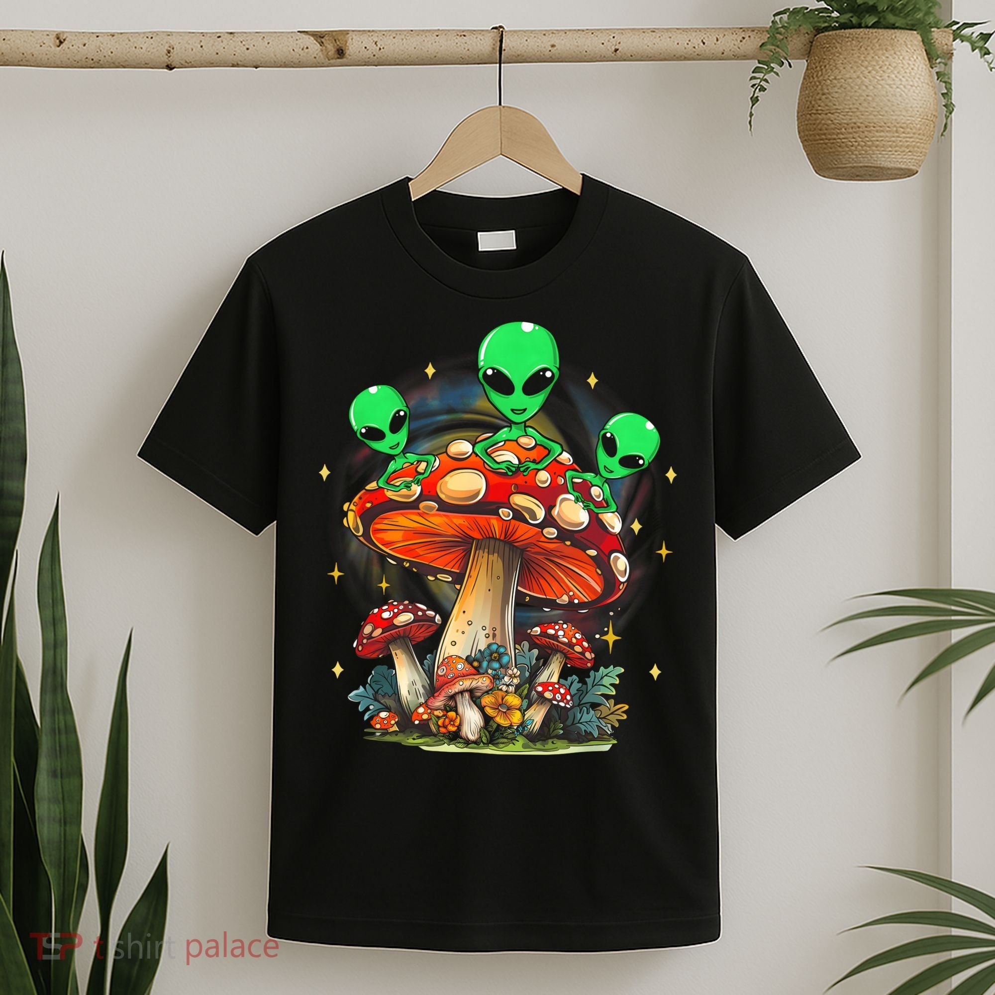 Funny Magic Mushroom Alien Trippy Shroom Lsdweed Acid Trip T-Shirt
