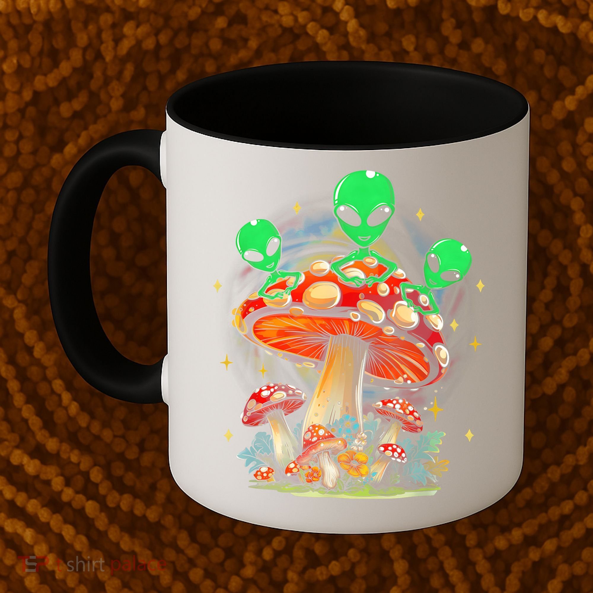 Funny Magic Mushroom Alien Trippy Shroom Lsdweed Acid Trip Coffee Mug