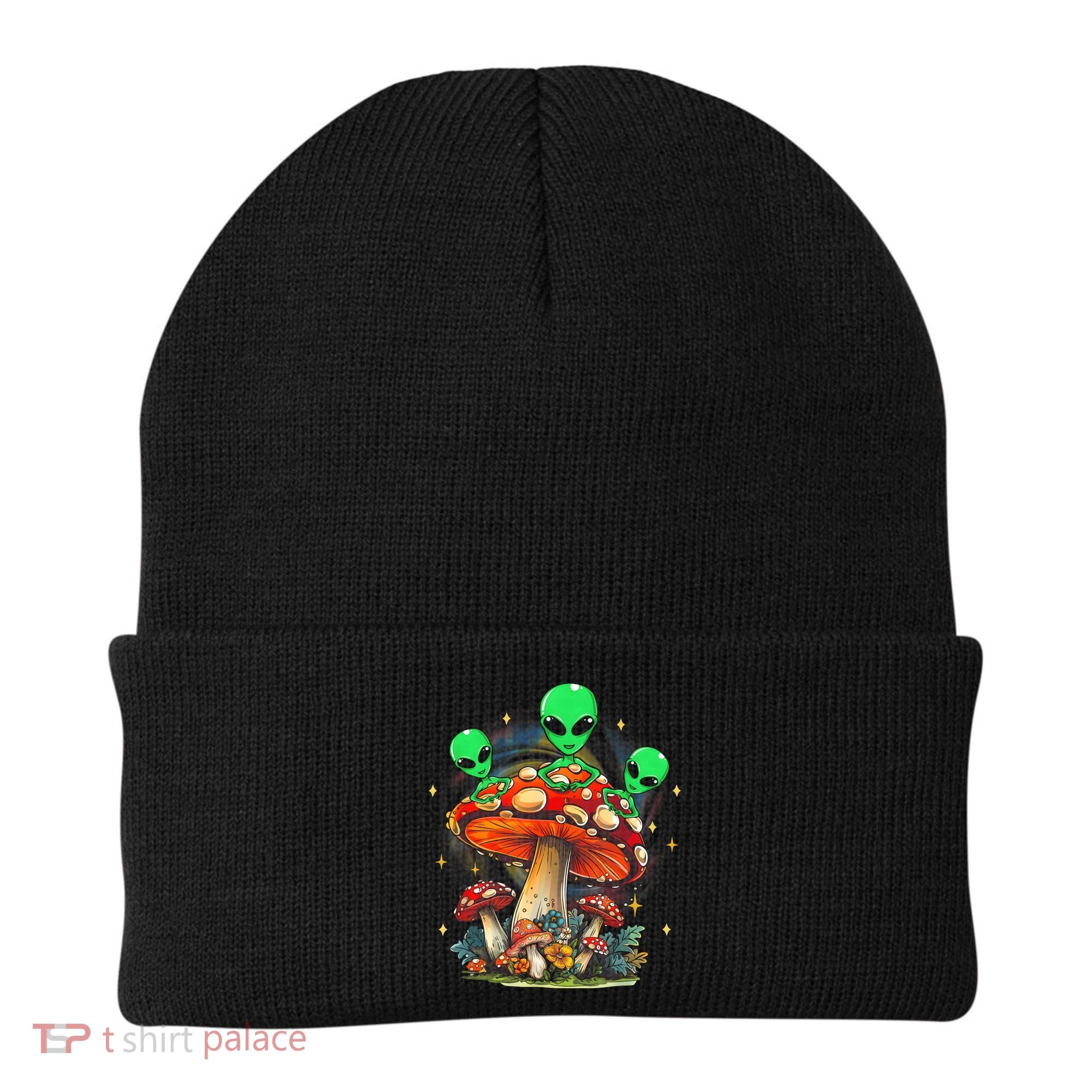 Funny Magic Mushroom Alien Trippy Shroom Lsdweed Acid Trip Beanie