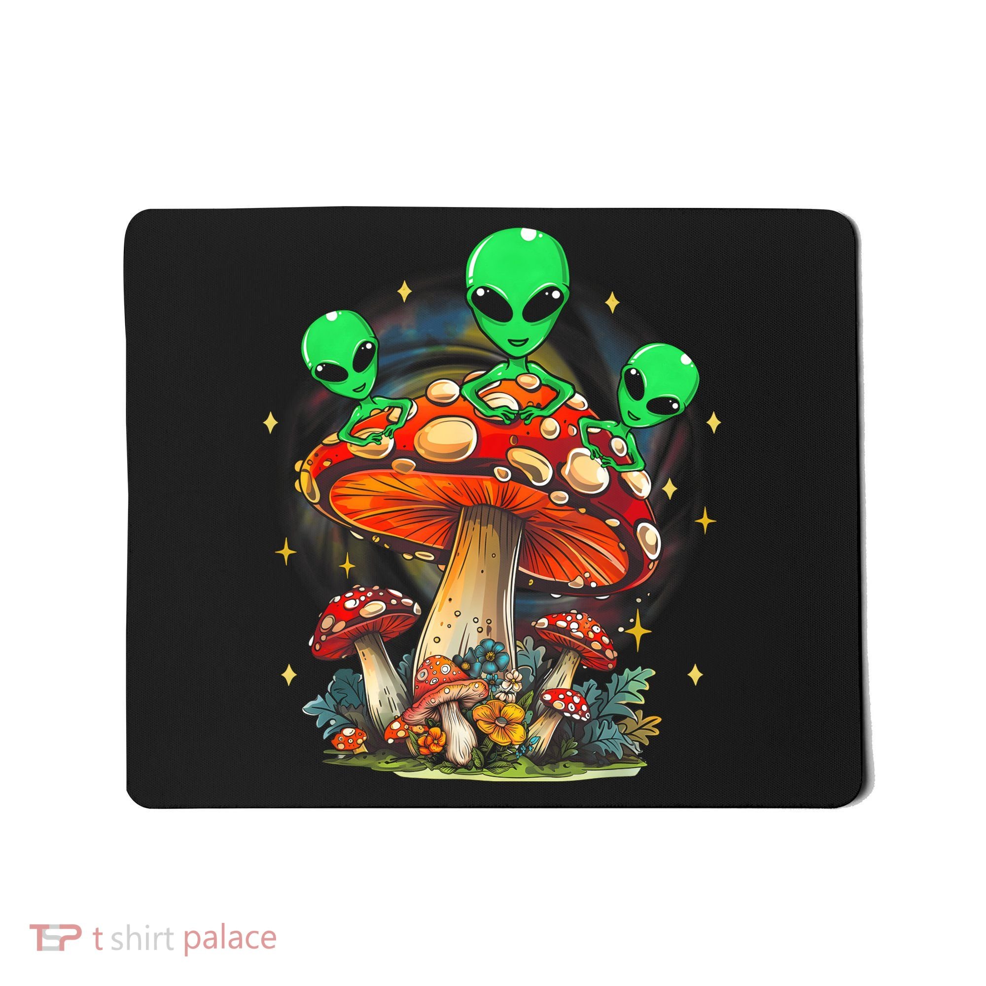 Funny Magic Mushroom Alien Trippy Shroom Lsdweed Acid Trip Mousepad