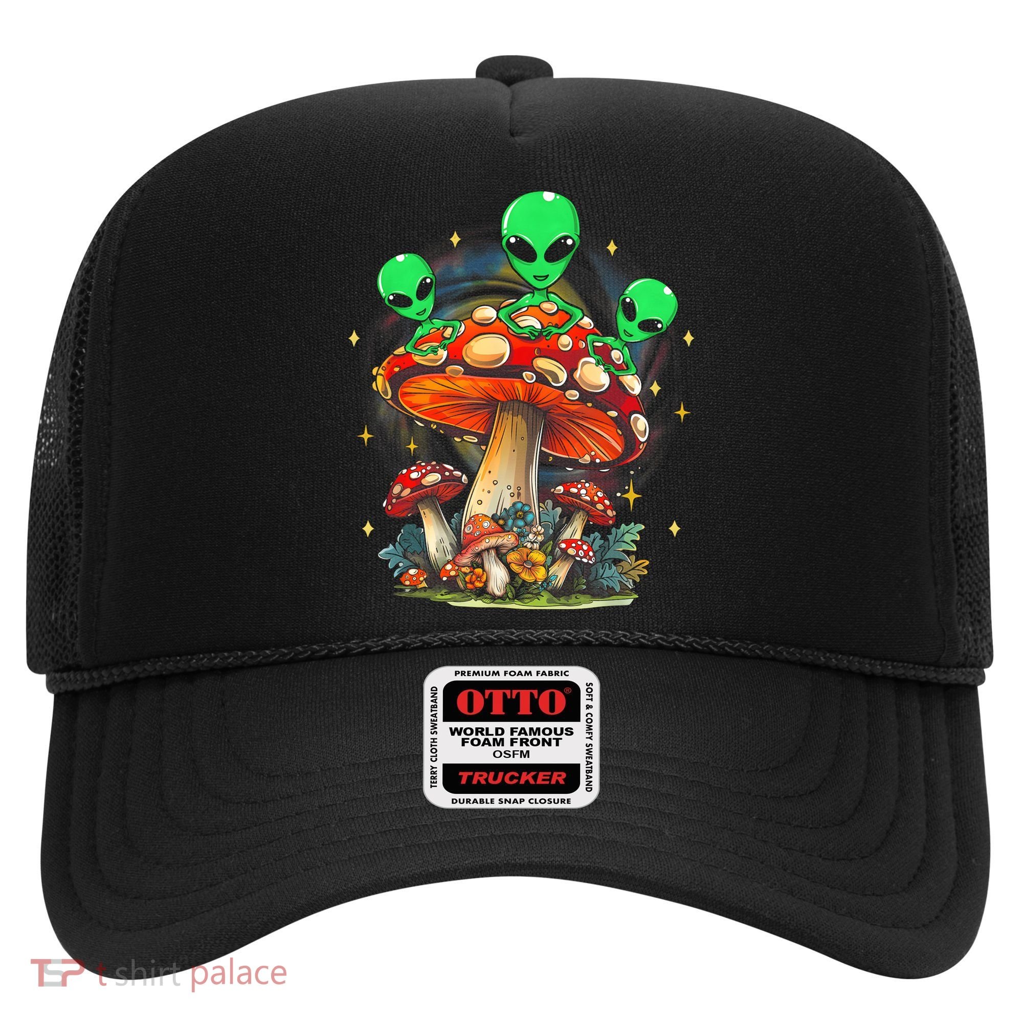 Funny Magic Mushroom Alien Trippy Shroom Lsdweed Acid Trip Hat