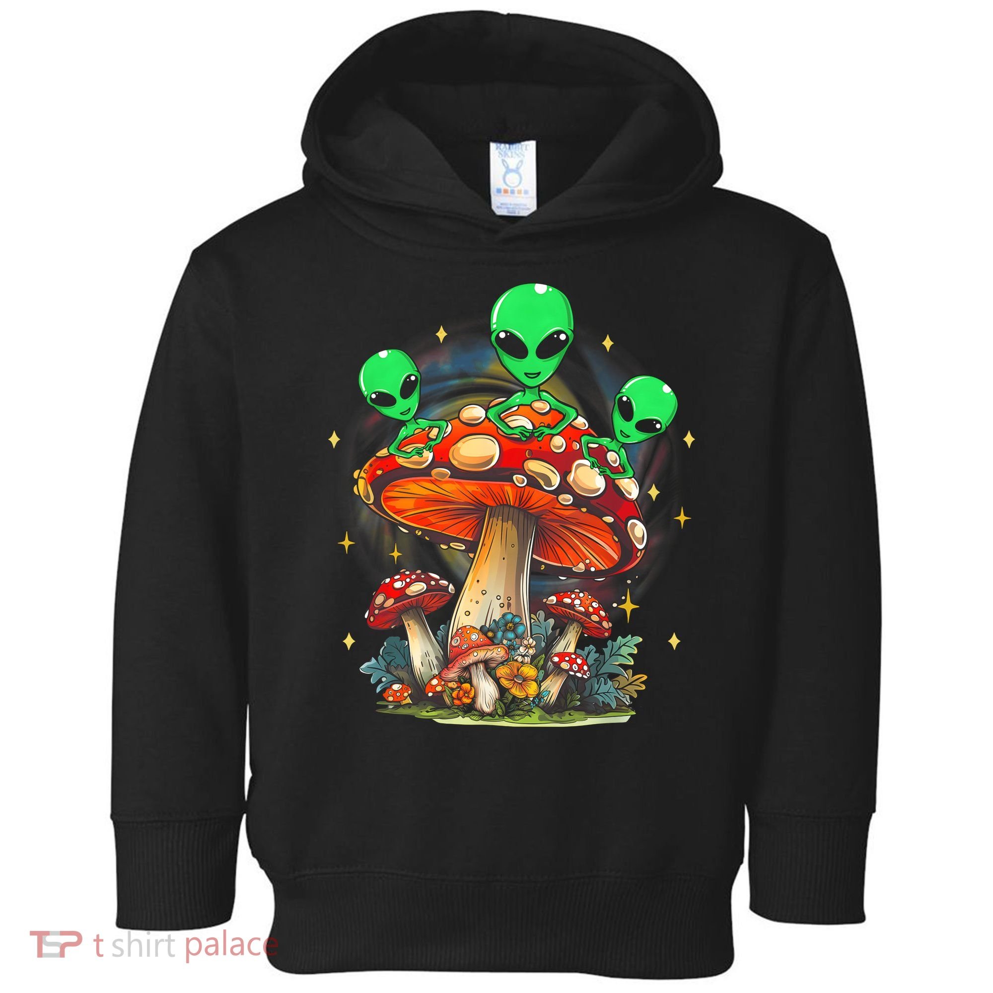 Funny Magic Mushroom Alien Trippy Shroom Lsdweed Acid Trip Toddler Hoodie