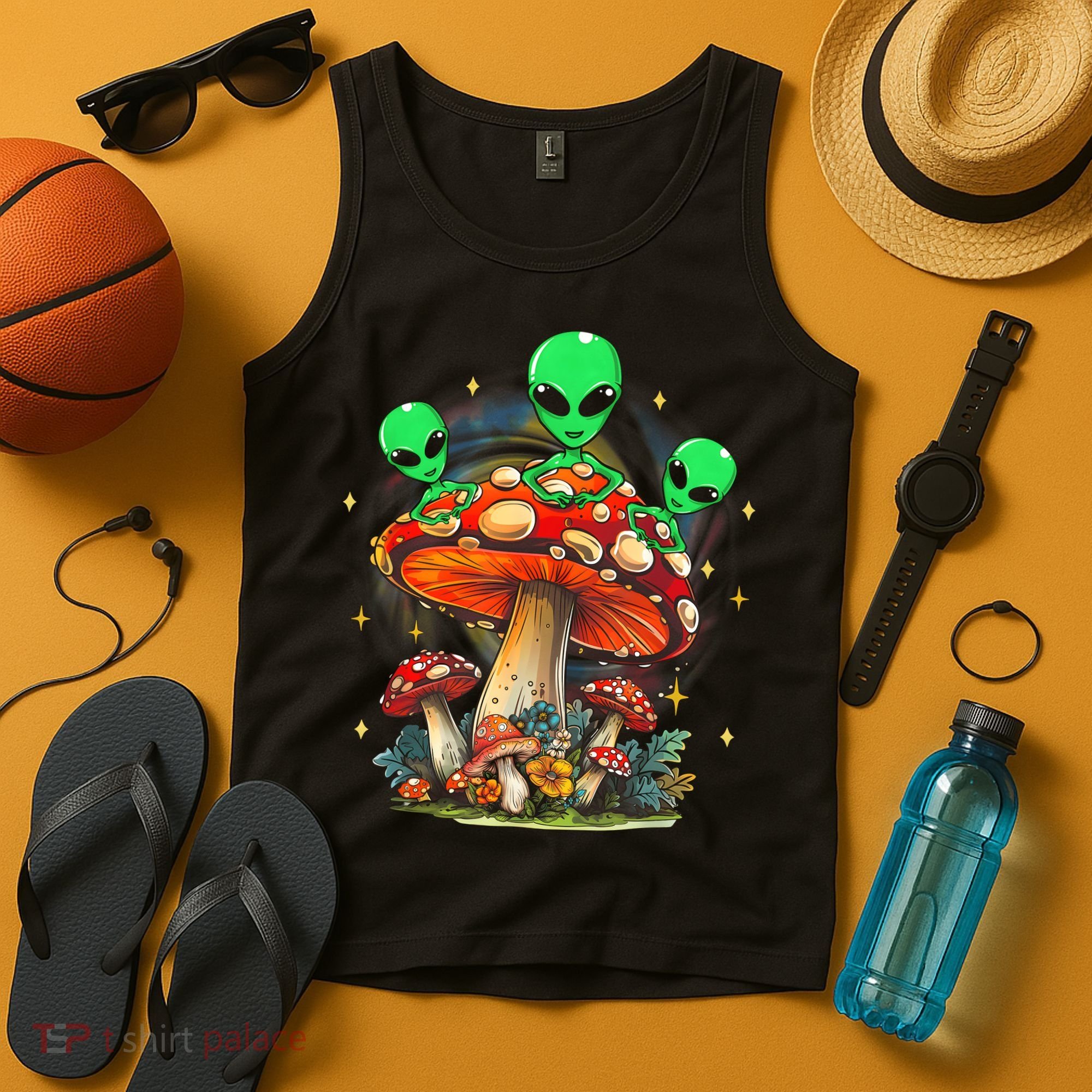 Funny Magic Mushroom Alien Trippy Shroom Lsdweed Acid Trip Tank Top