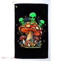 Funny Magic Mushroom Alien Trippy Shroom Lsdweed Acid Trip Golf Towel thumb 0