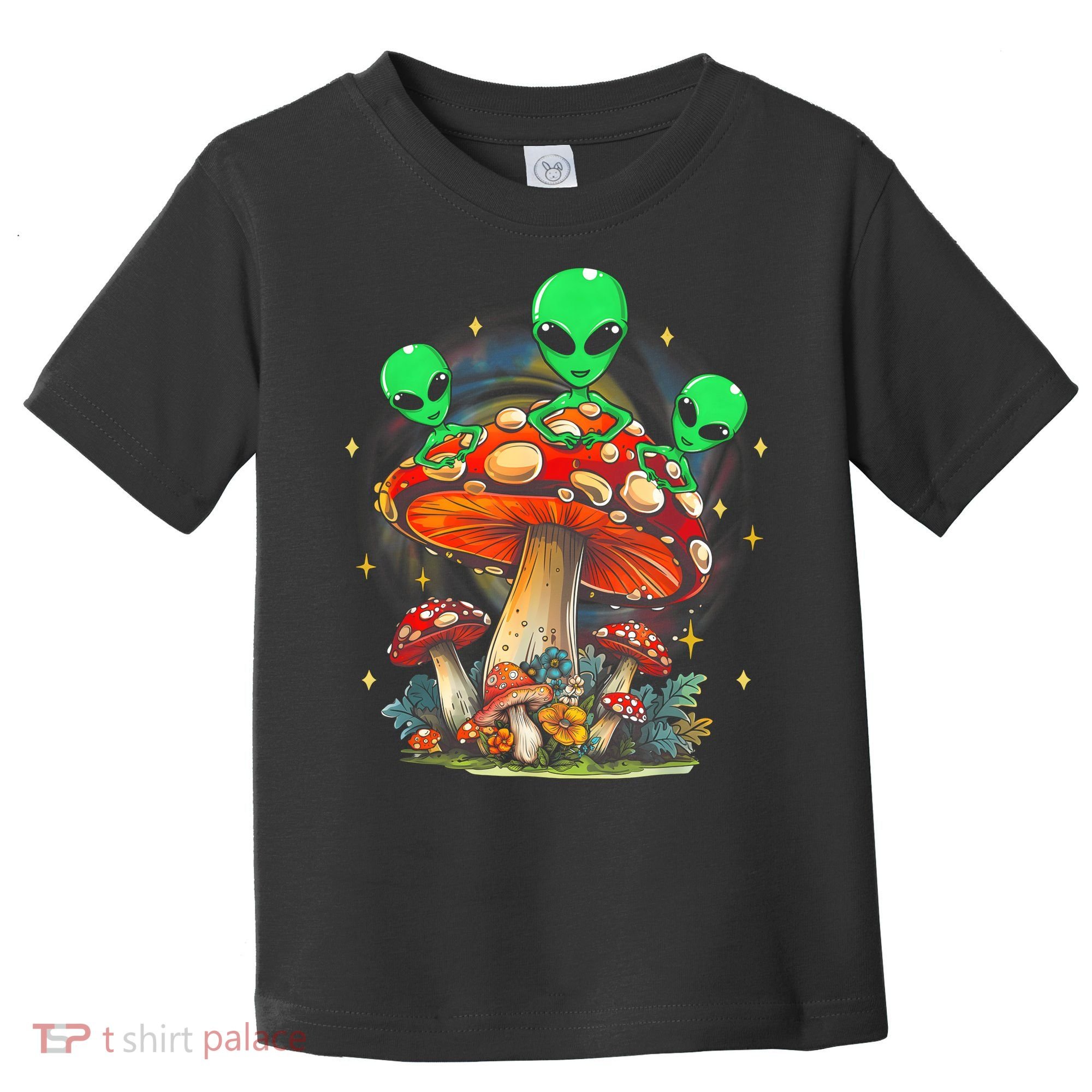 Funny Magic Mushroom Alien Trippy Shroom Lsdweed Acid Trip Toddler T-Shirt