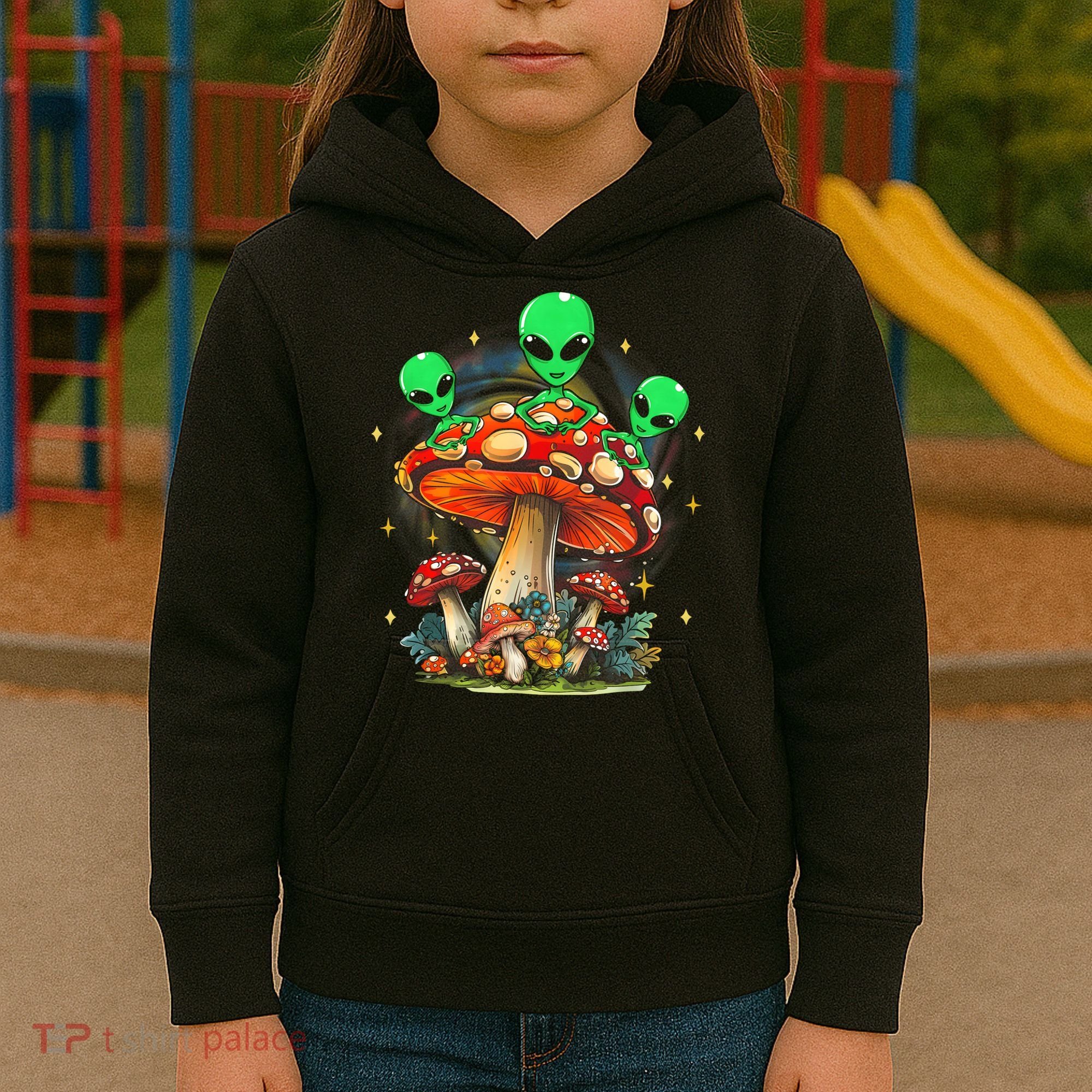 Funny Magic Mushroom Alien Trippy Shroom Lsdweed Acid Trip Kids Hoodie