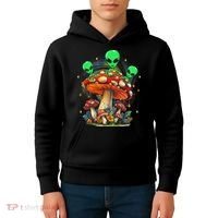 Funny Magic Mushroom Alien Trippy Shroom Lsdweed Acid Trip Kids Hoodie thumb 4