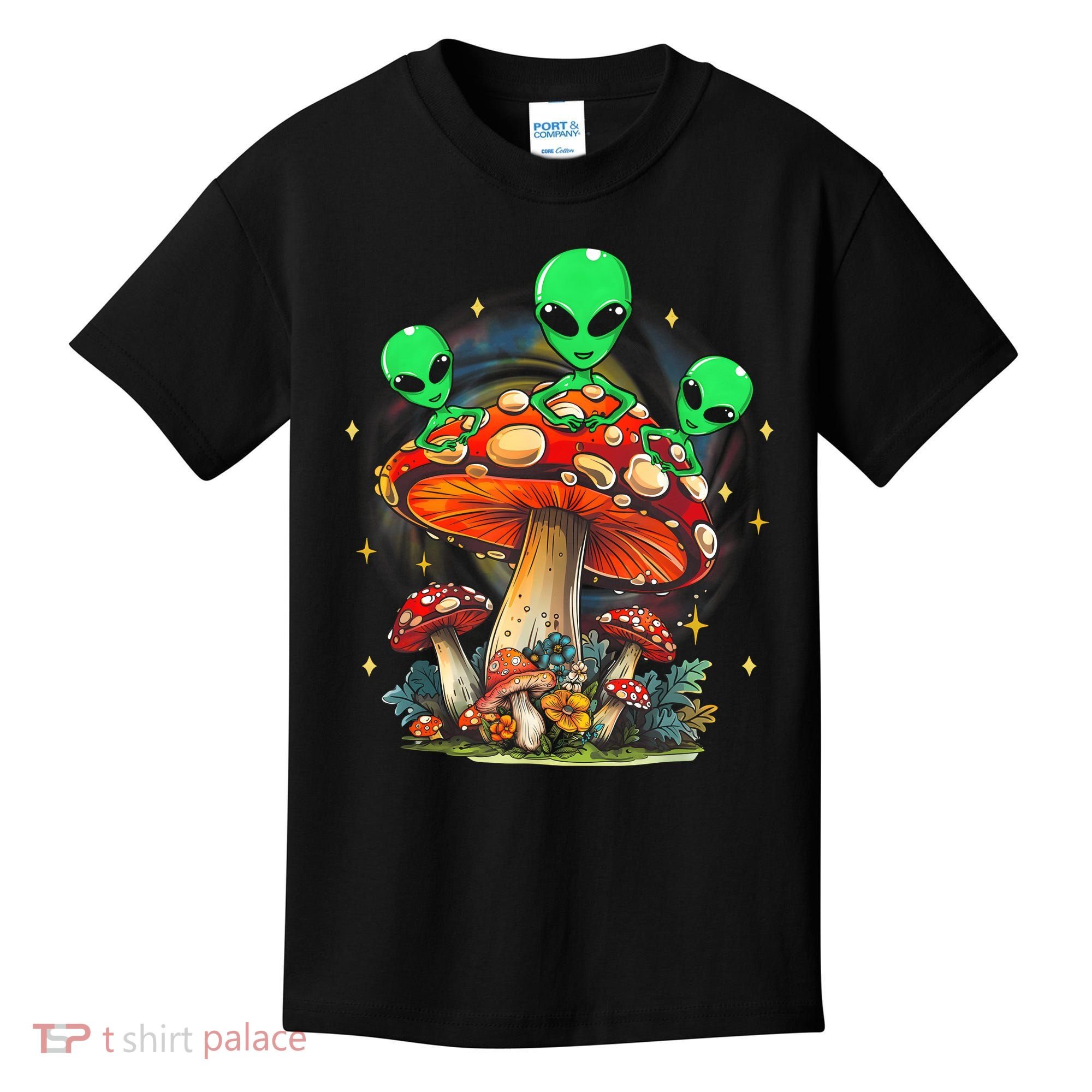 Funny Magic Mushroom Alien Trippy Shroom Lsdweed Acid Trip Kids T-Shirt