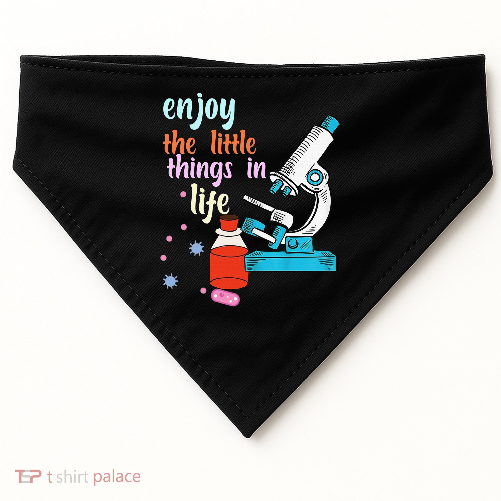 Funny Microscope Microbiologists Biology Nerd Science Lab USA-Made Doggie Bandana