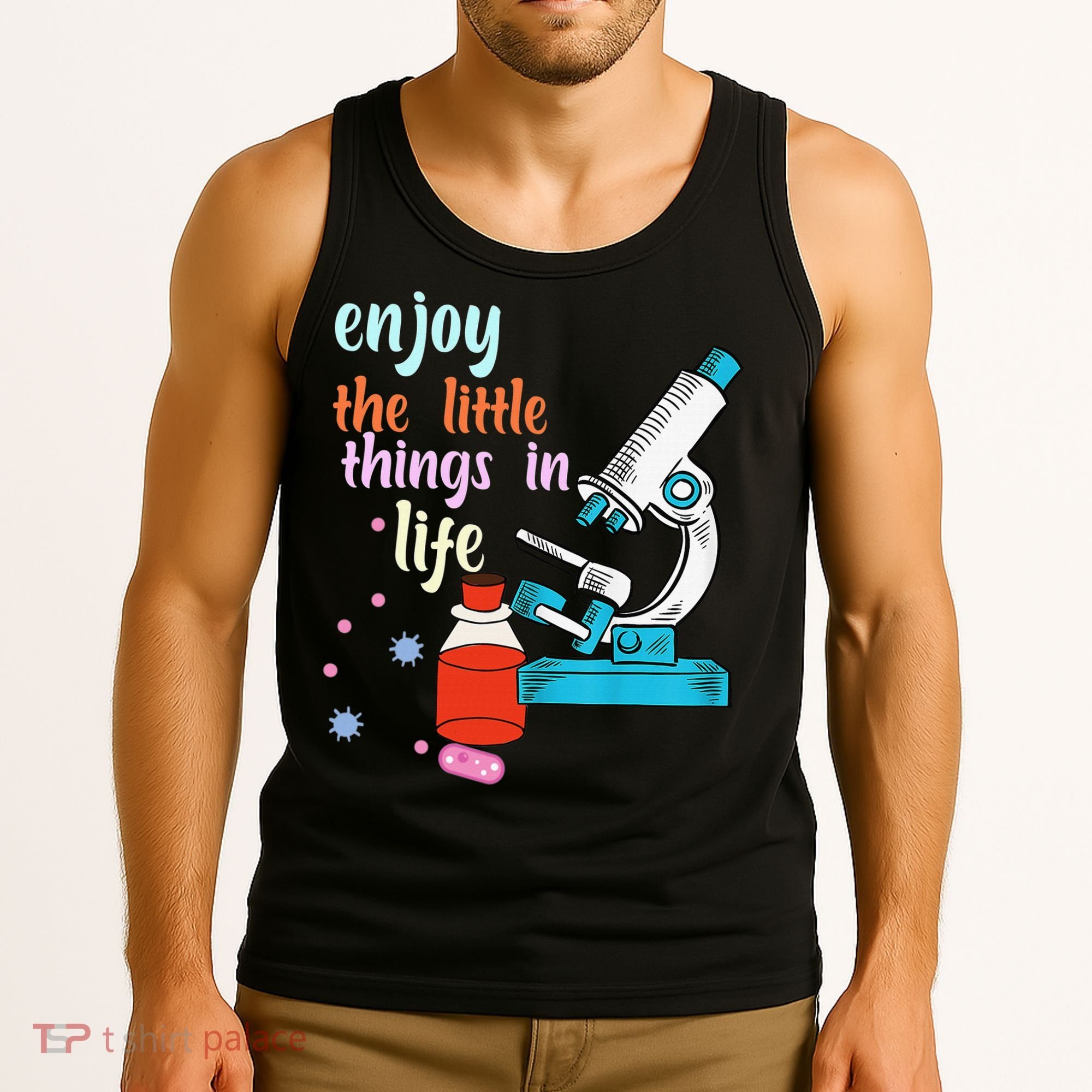 Funny Microscope Microbiologists Biology Nerd Science Lab Tank Top