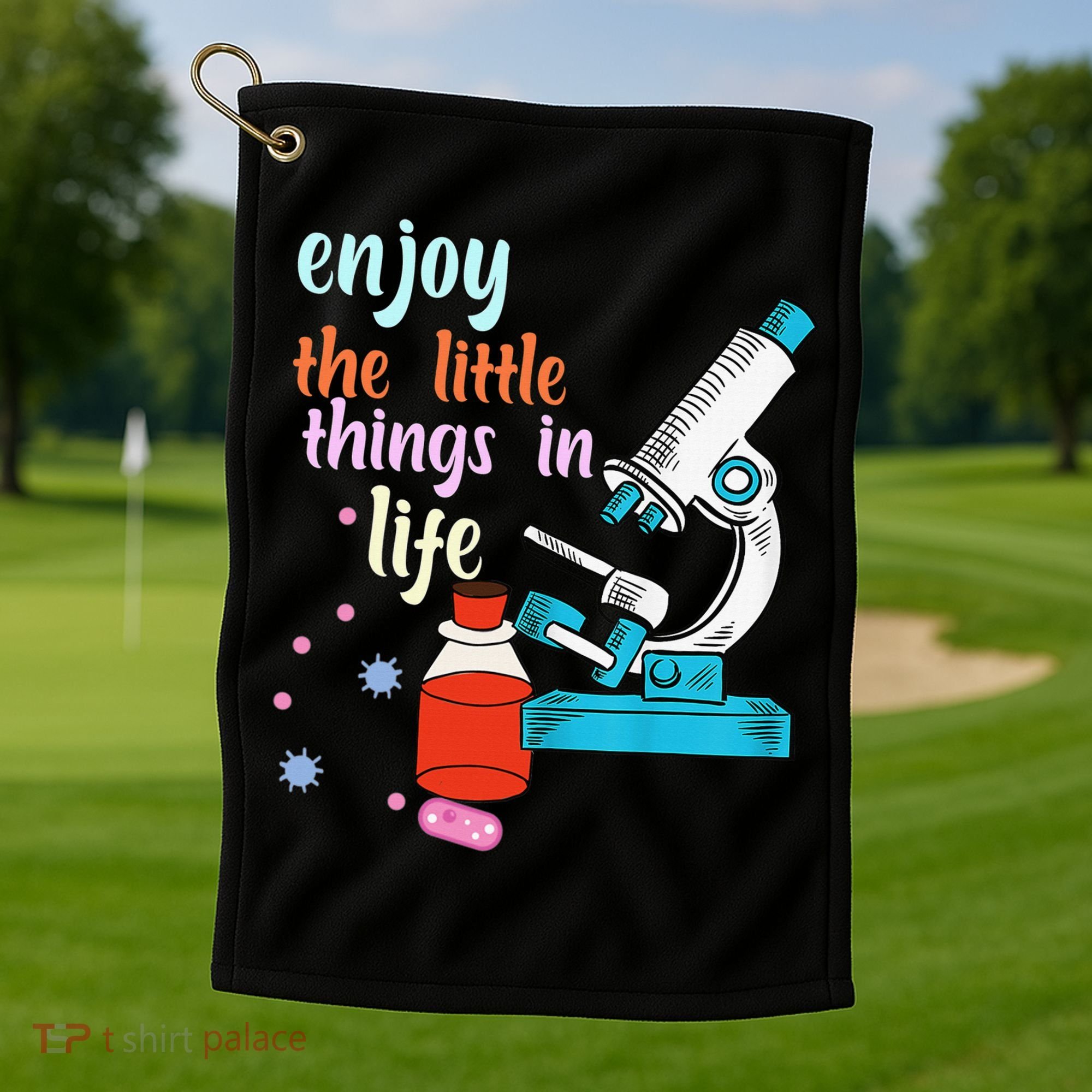 Funny Microscope Microbiologists Biology Nerd Science Lab Golf Towel