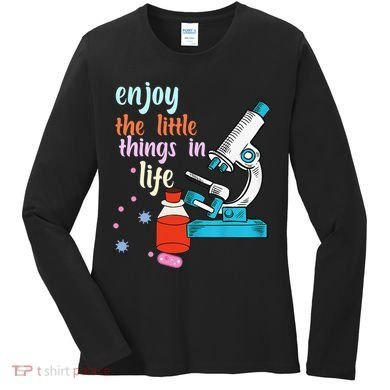 Funny Microscope Microbiologists Biology Nerd Science Lab Women's Long Sleeve Shirt