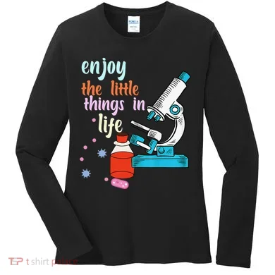 Funny Microscope Microbiologists Biology Nerd Science Lab Women's Long Sleeve Shirt