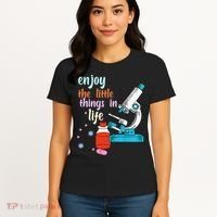 Funny Microscope Microbiologists Biology Nerd Science Lab Women's T-Shirt thumb 4