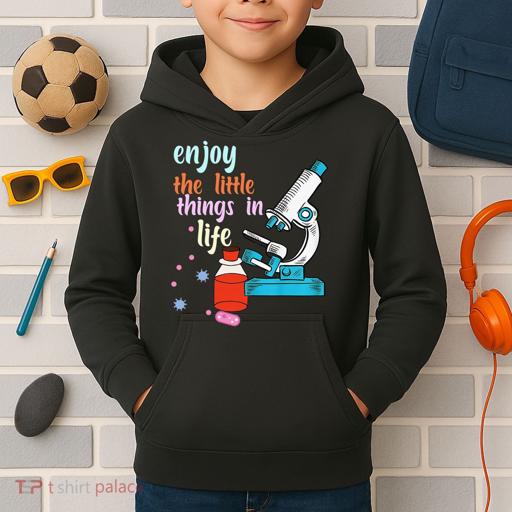 Funny Microscope Microbiologists Biology Nerd Science Lab Kids Hoodie