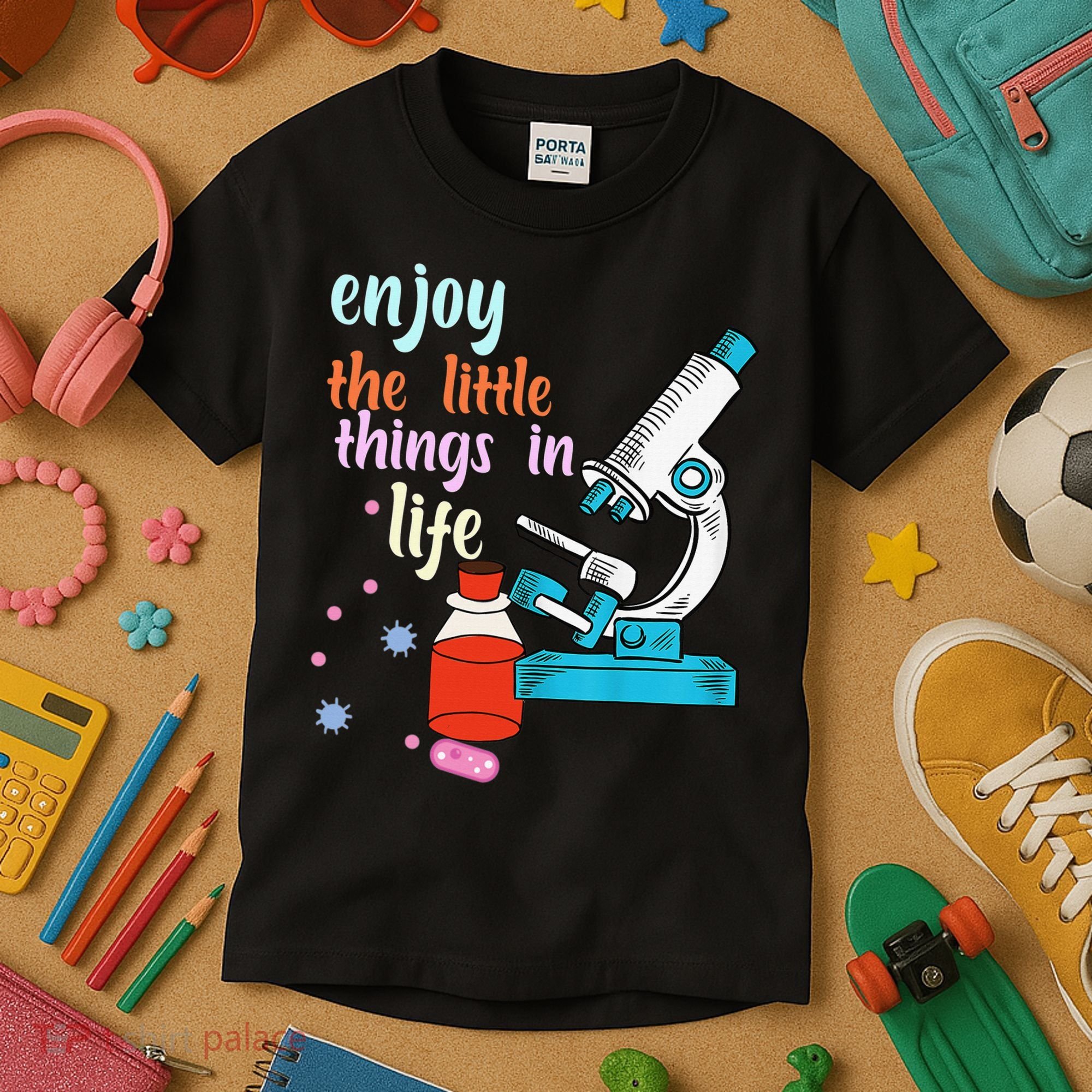 Funny Microscope Microbiologists Biology Nerd Science Lab Kids T-Shirt