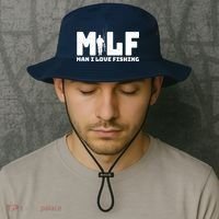 Funny MILF Man I Love Fishing Bucket Hat thumb 2