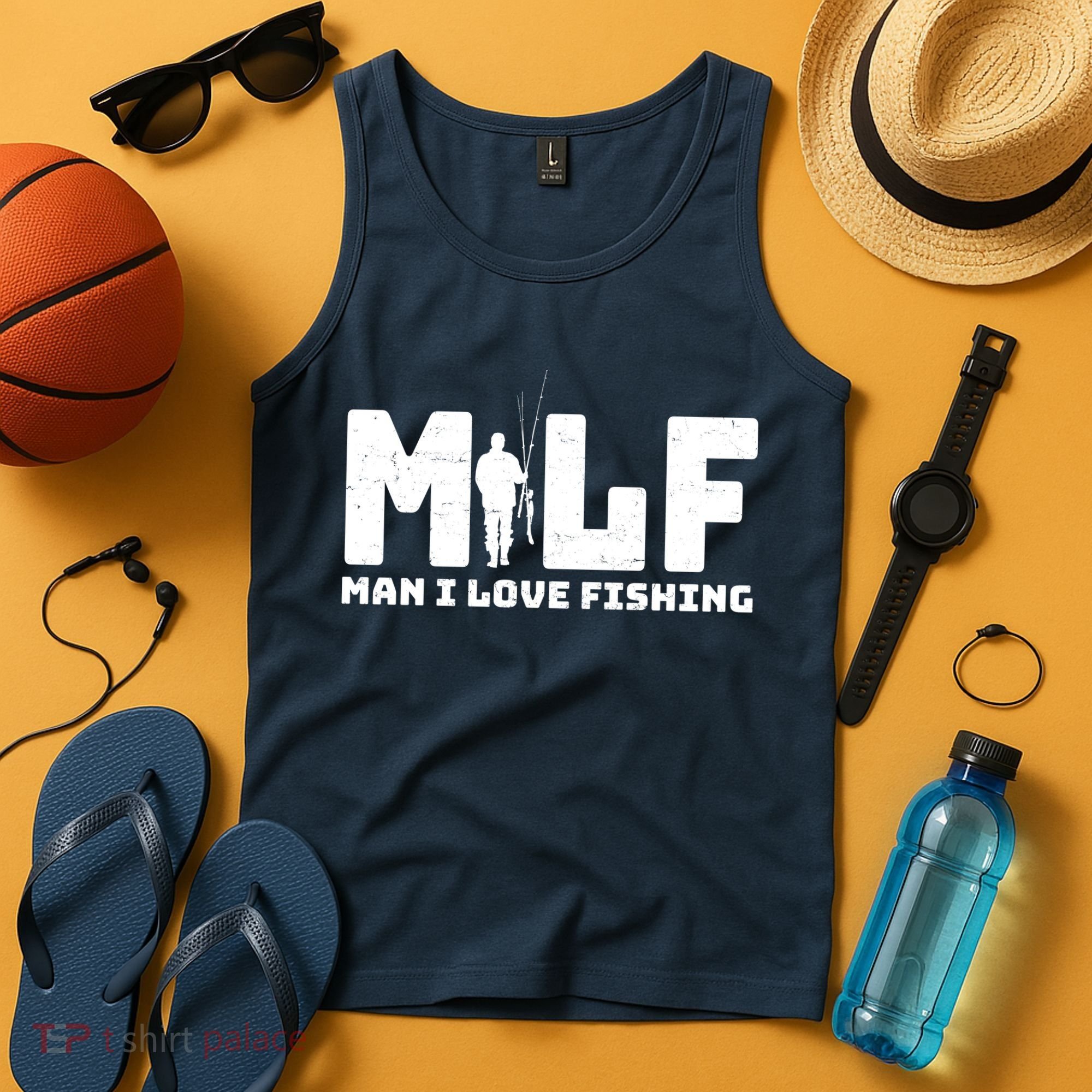 Funny MILF Man I Love Fishing Tank Top
