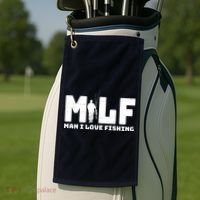Funny MILF Man I Love Fishing Golf Towel thumb 2
