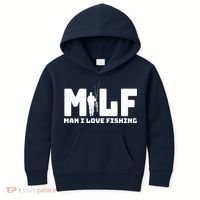 Funny MILF Man I Love Fishing Kids Hoodie thumb 0