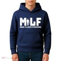 Funny MILF Man I Love Fishing Kids Hoodie thumb 4
