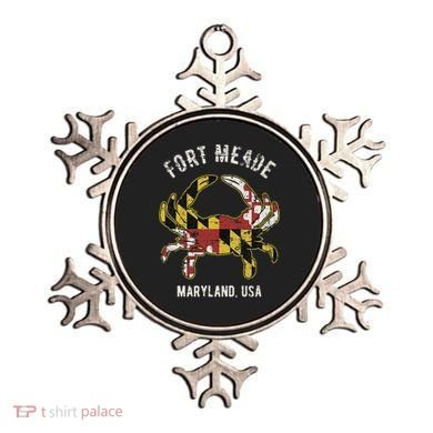 Fort Meade Maryland Usa Crab Vintage Distressed Style Design Ornament