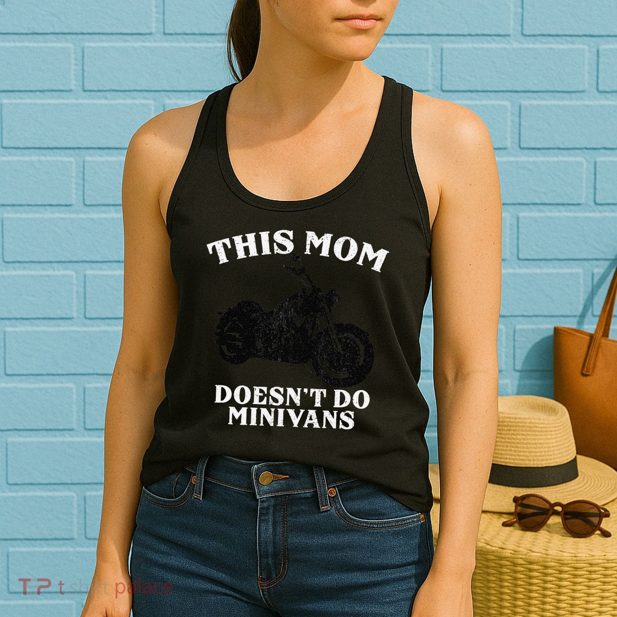 Funny Motorcycle Mom Biker Minivan Mother's Day Motor Bike Women's Tank Top