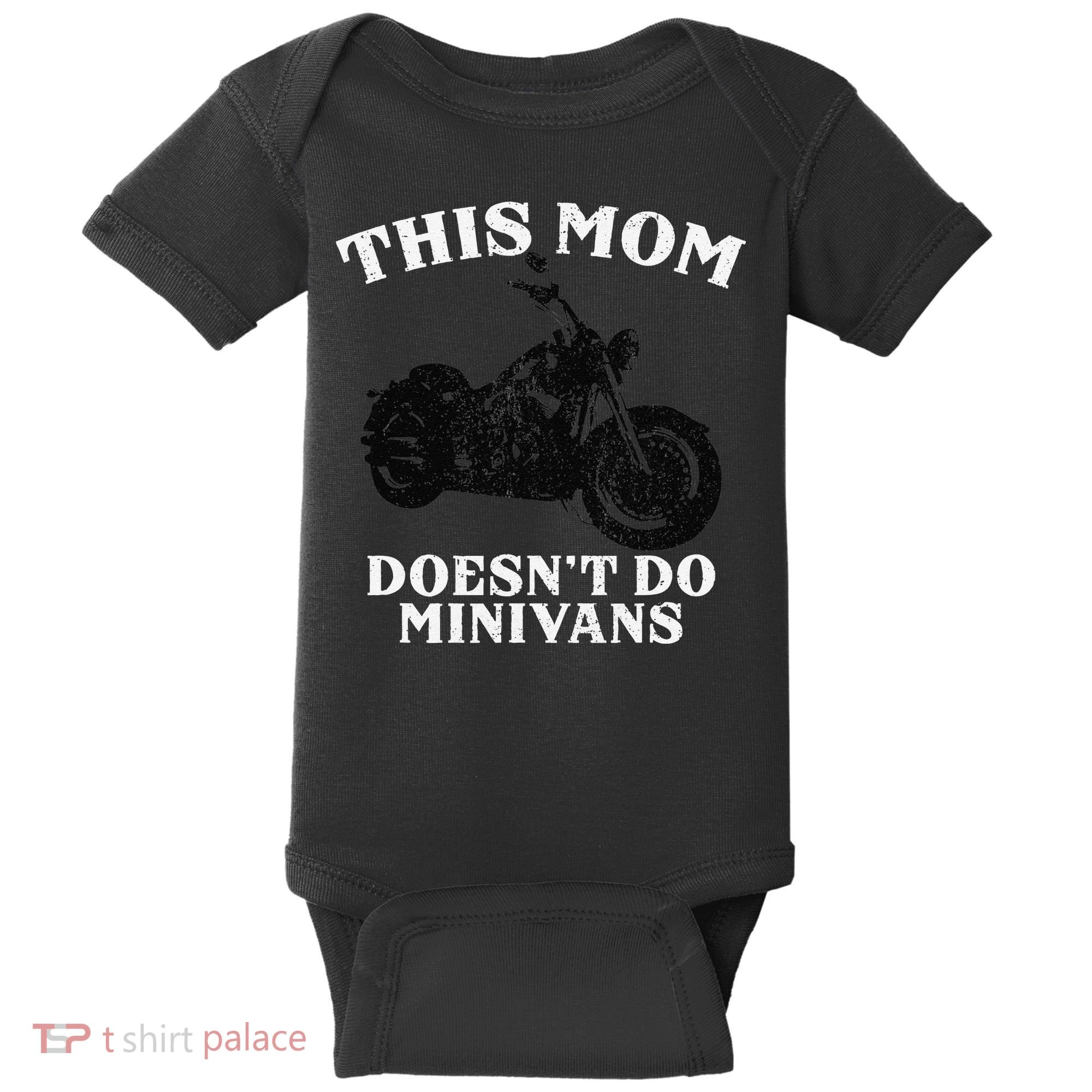 Funny Motorcycle Mom Biker Minivan Mother's Day Motor Bike Baby Bodysuit