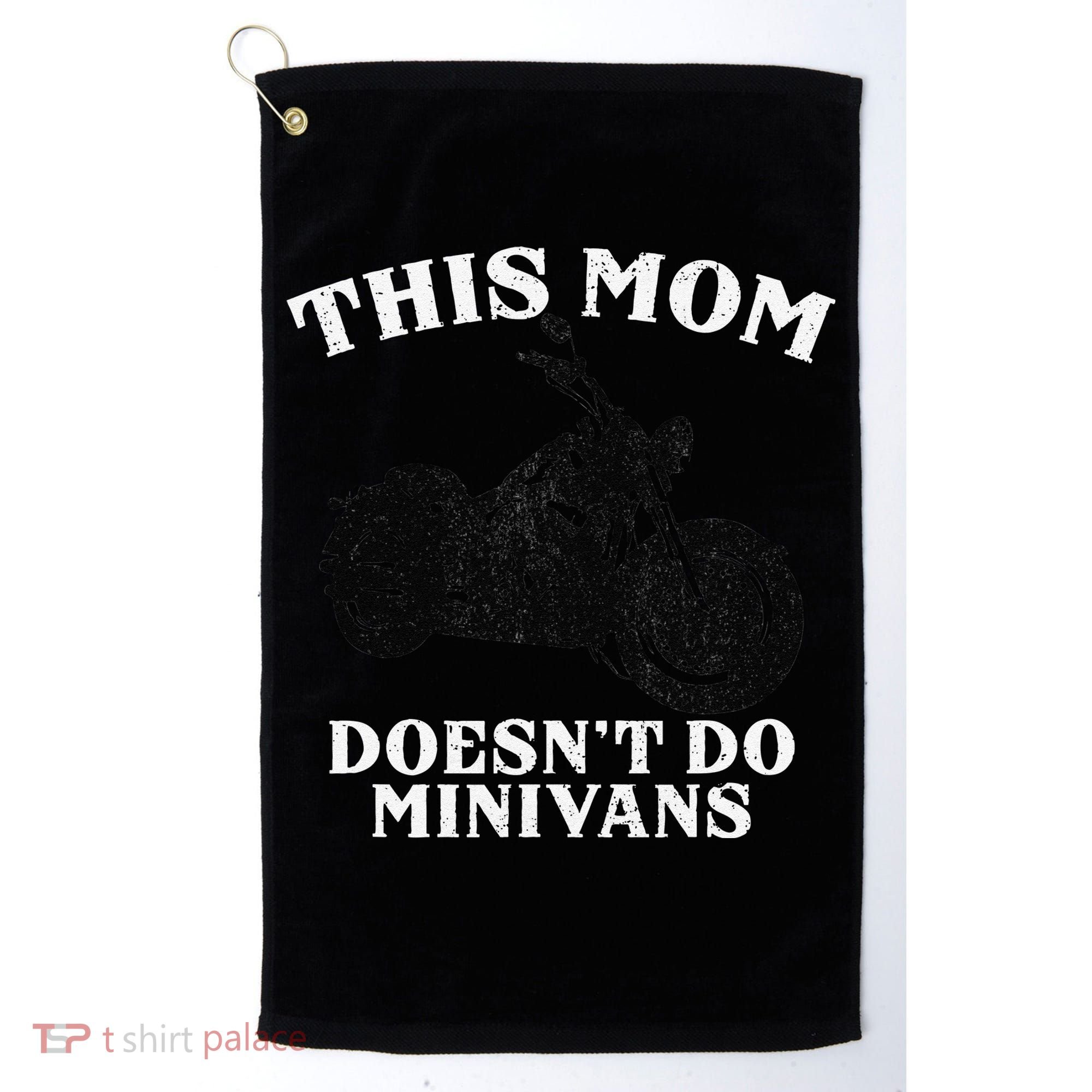 Funny Motorcycle Mom Biker Minivan Mother's Day Motor Bike Golf Towel