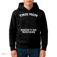 Funny Motorcycle Mom Biker Minivan Mother's Day Motor Bike Kids Hoodie thumb 4