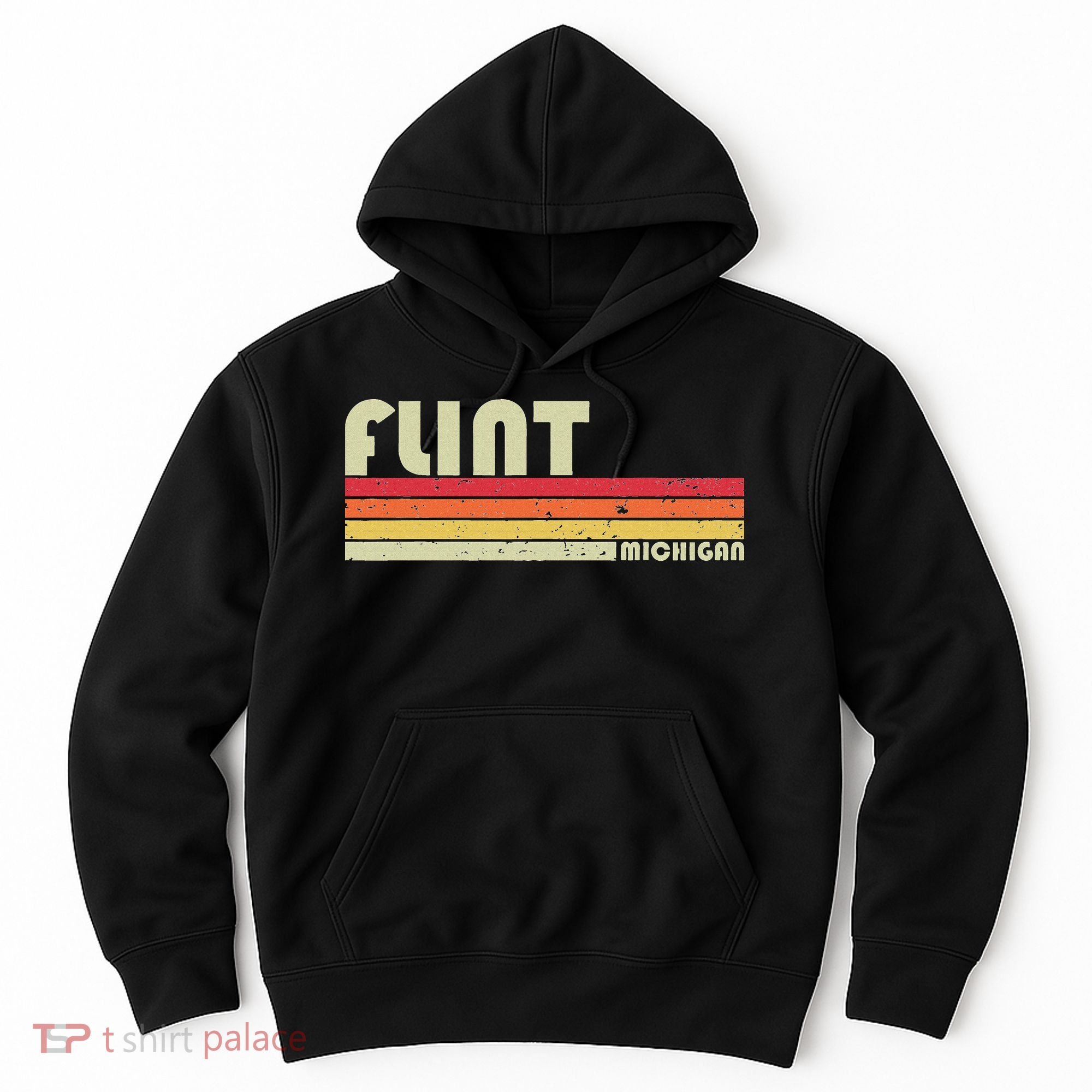 Flint Mi Michigan Funny City Home Roots Gift Retro 70s 80s Hoodie