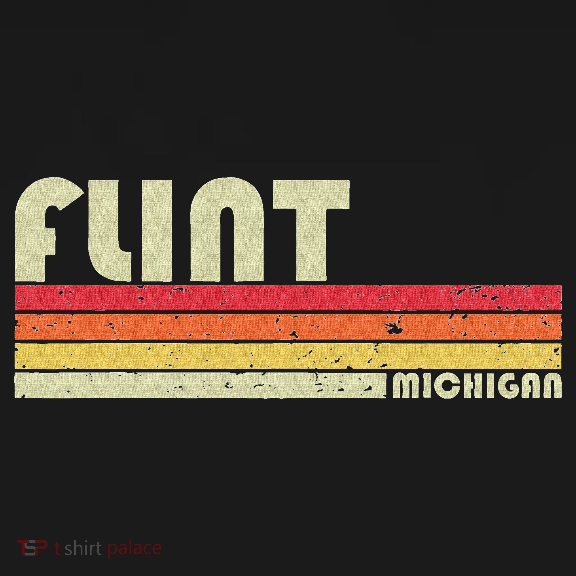 Flint Mi Michigan Funny City Home Roots Gift Retro 70s 80s Women's Hoodie