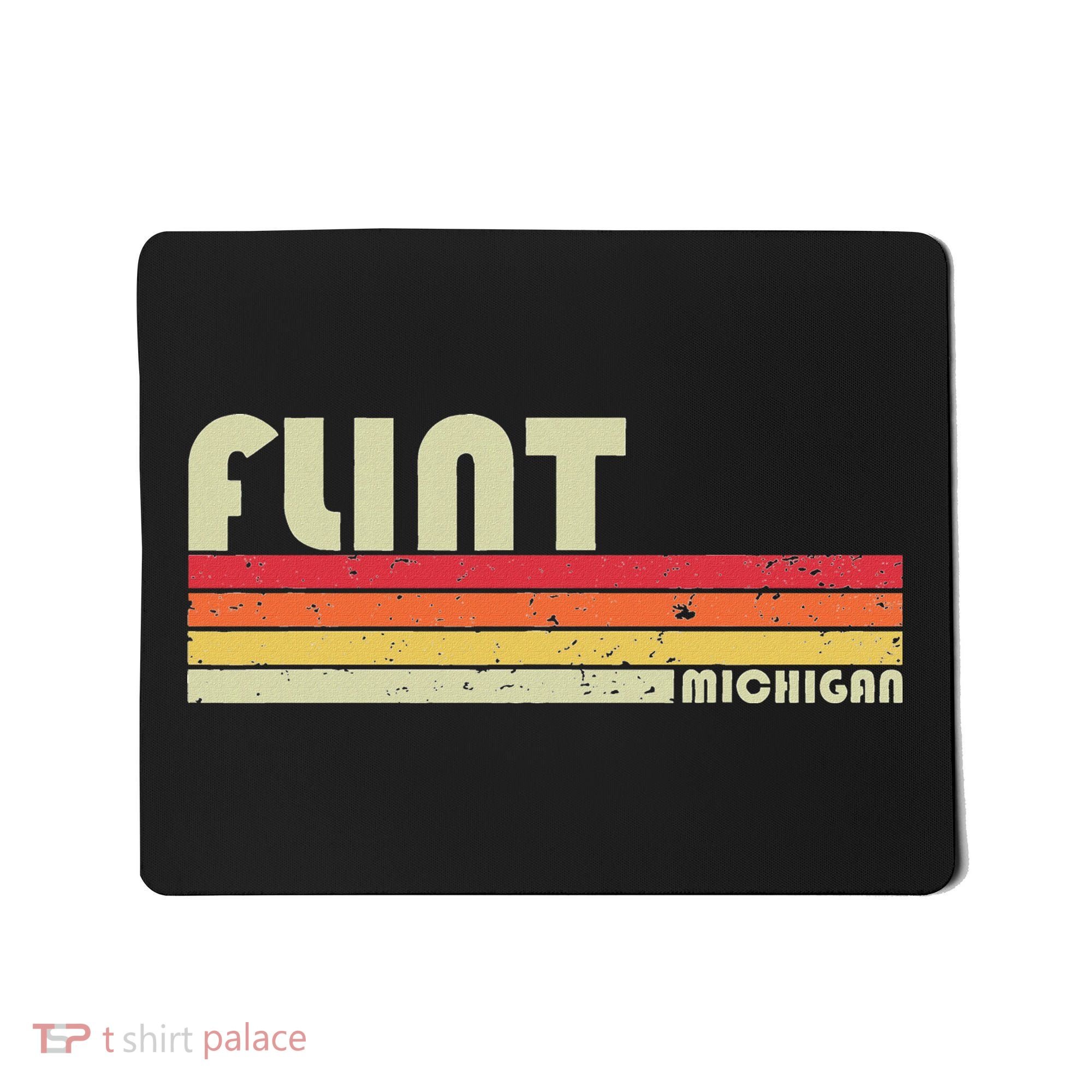 Flint Mi Michigan Funny City Home Roots Gift Retro 70s 80s Mousepad