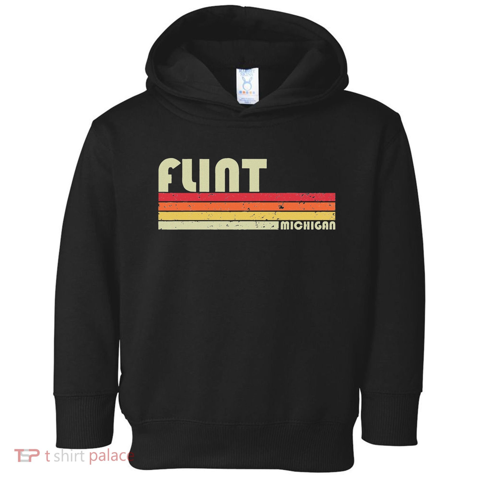 Flint Mi Michigan Funny City Home Roots Gift Retro 70s 80s Toddler Hoodie