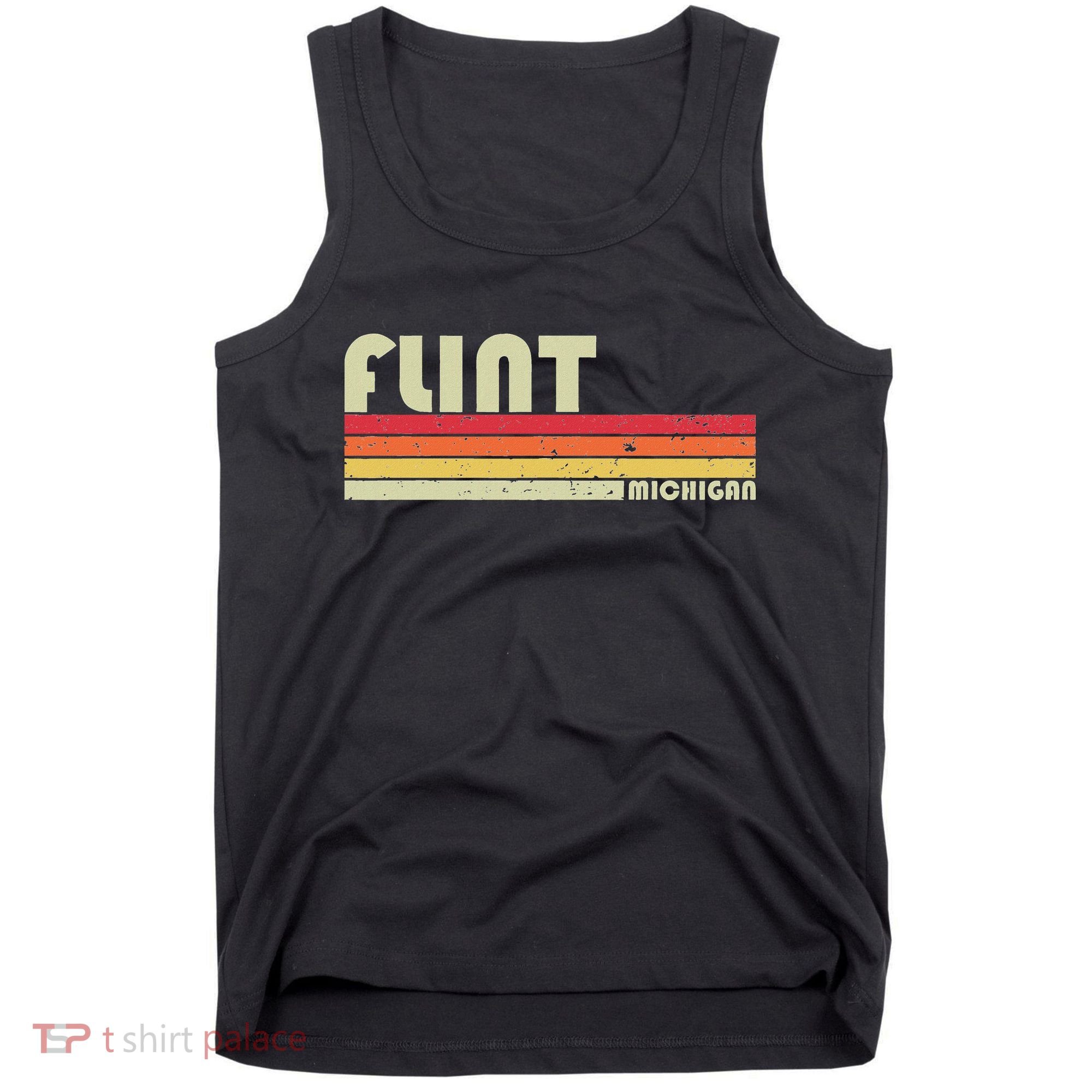 Flint Mi Michigan Funny City Home Roots Gift Retro 70s 80s Tank Top