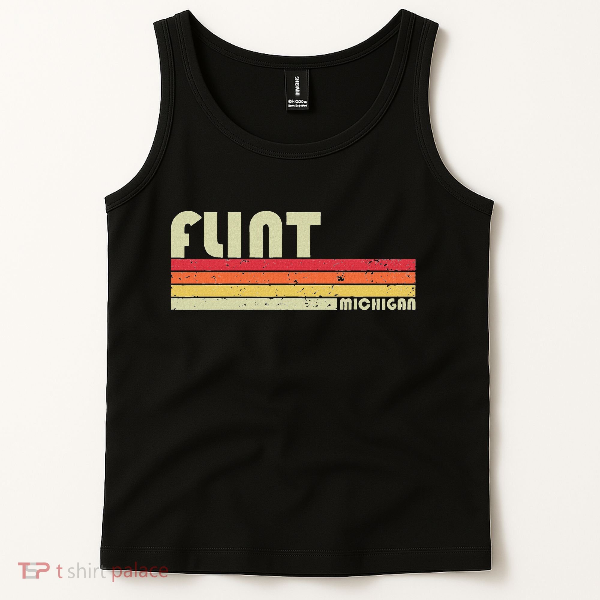 Flint Mi Michigan Funny City Home Roots Gift Retro 70s 80s Tank Top