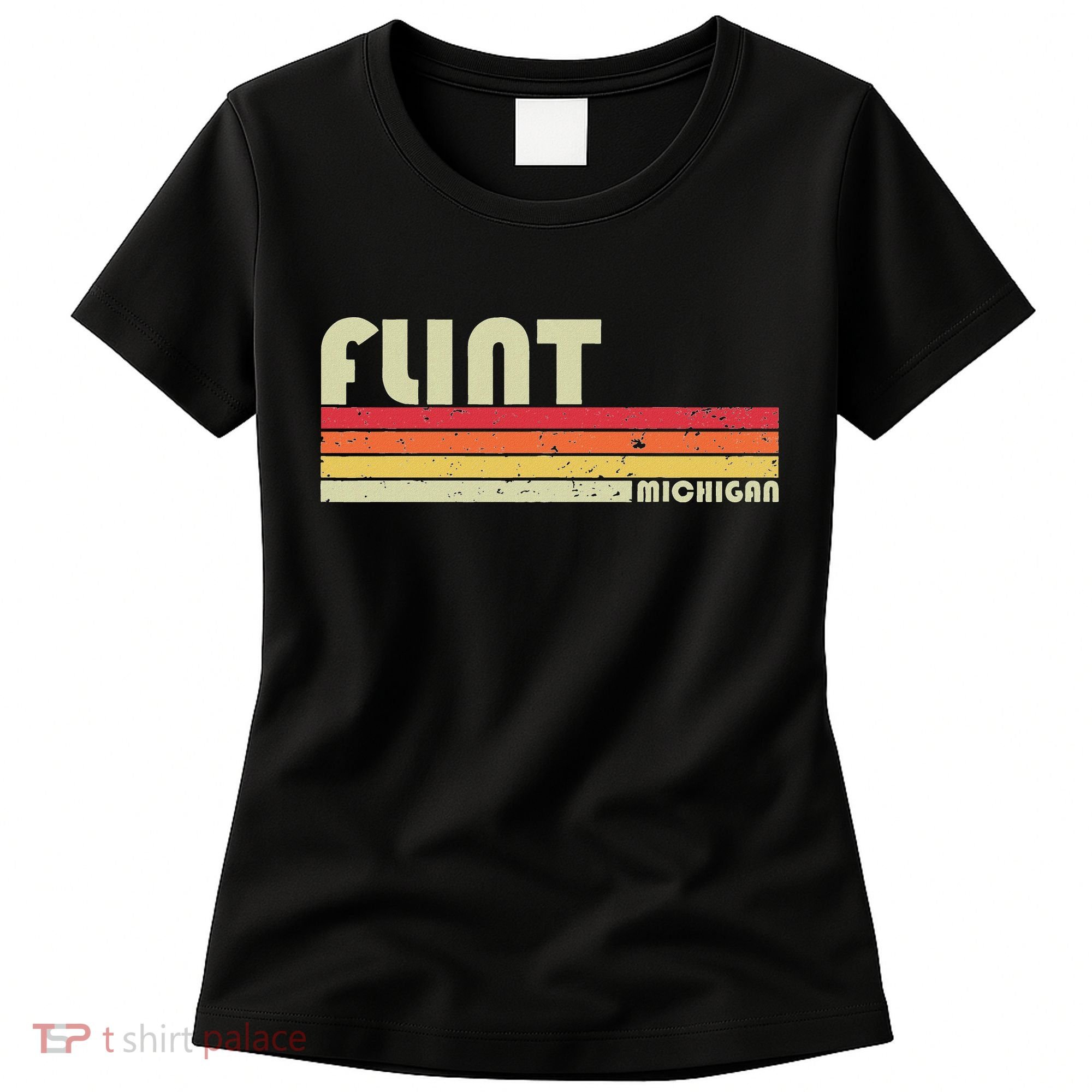 Flint Mi Michigan Funny City Home Roots Gift Retro 70s 80s Women's T-Shirt