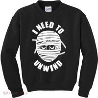 Funny Monster Mummy I Need To Unwind Kids Sweatshirt thumb 0