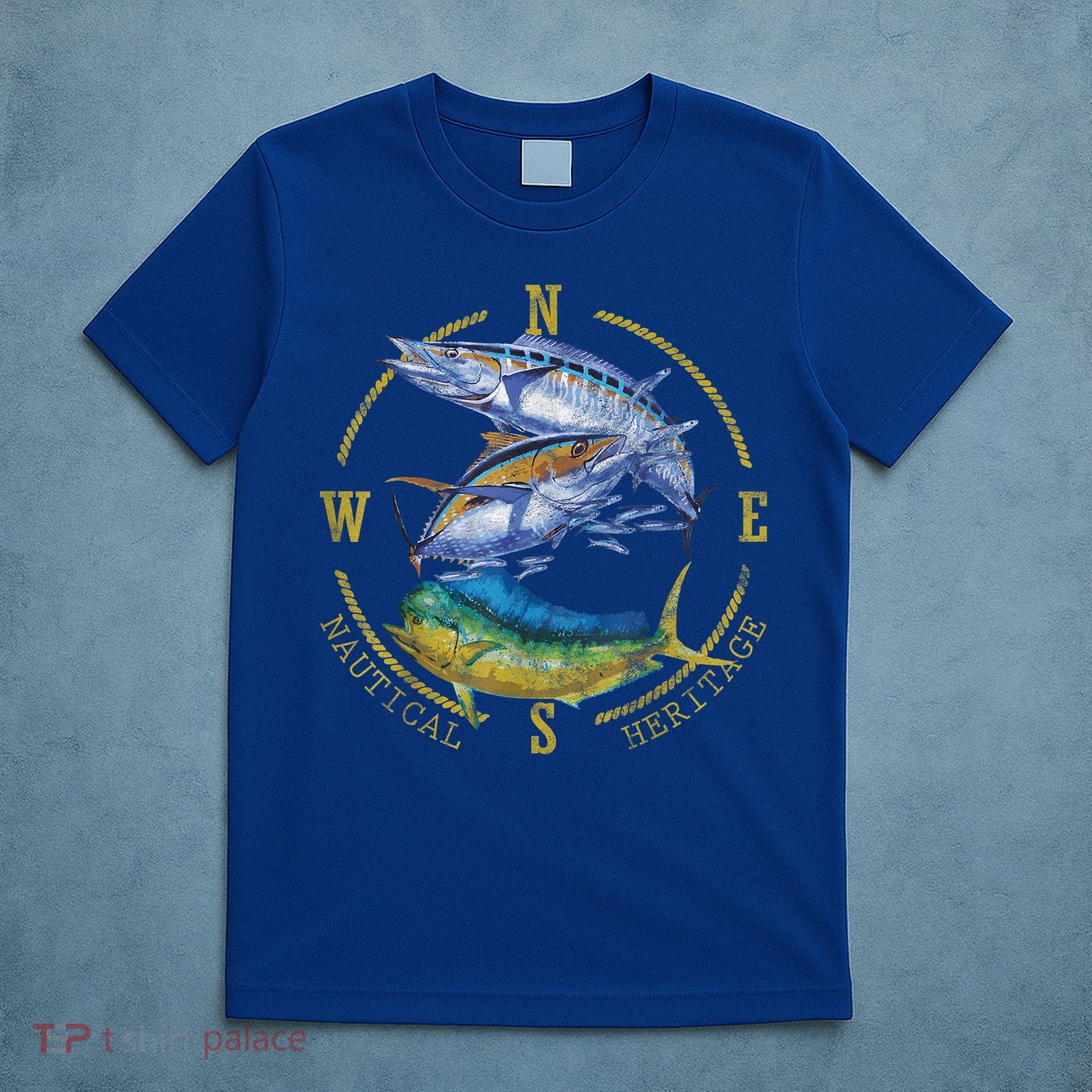 Fish Mahi Mahi Tuna Kingfish Nautical Heritage Fishing Gift T-Shirt